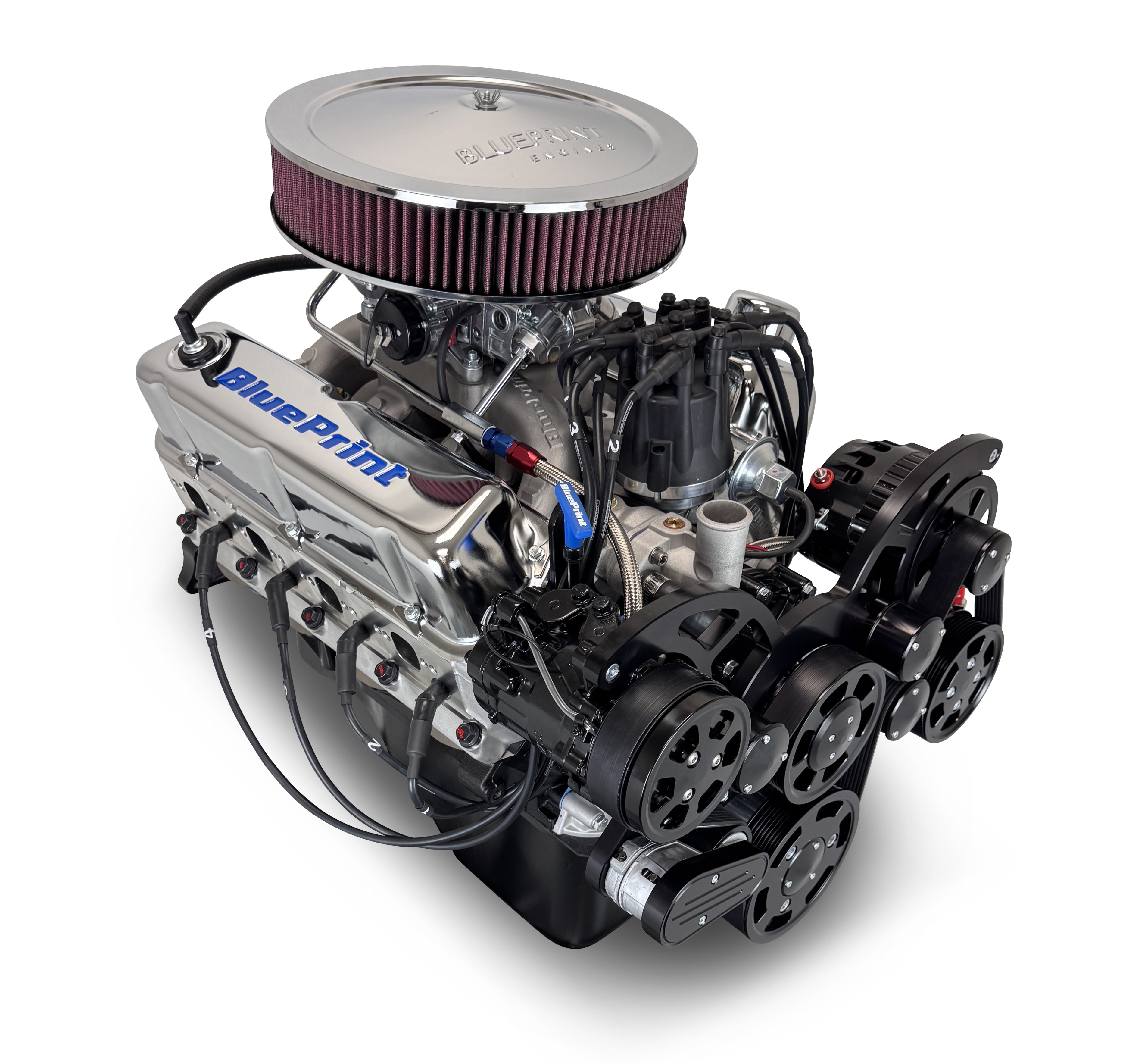 BluePrint Engines MLL-BP3479CTCKB 347CI Ford Small Block Compatible Deluxe Dressed -Carb -Black Kit