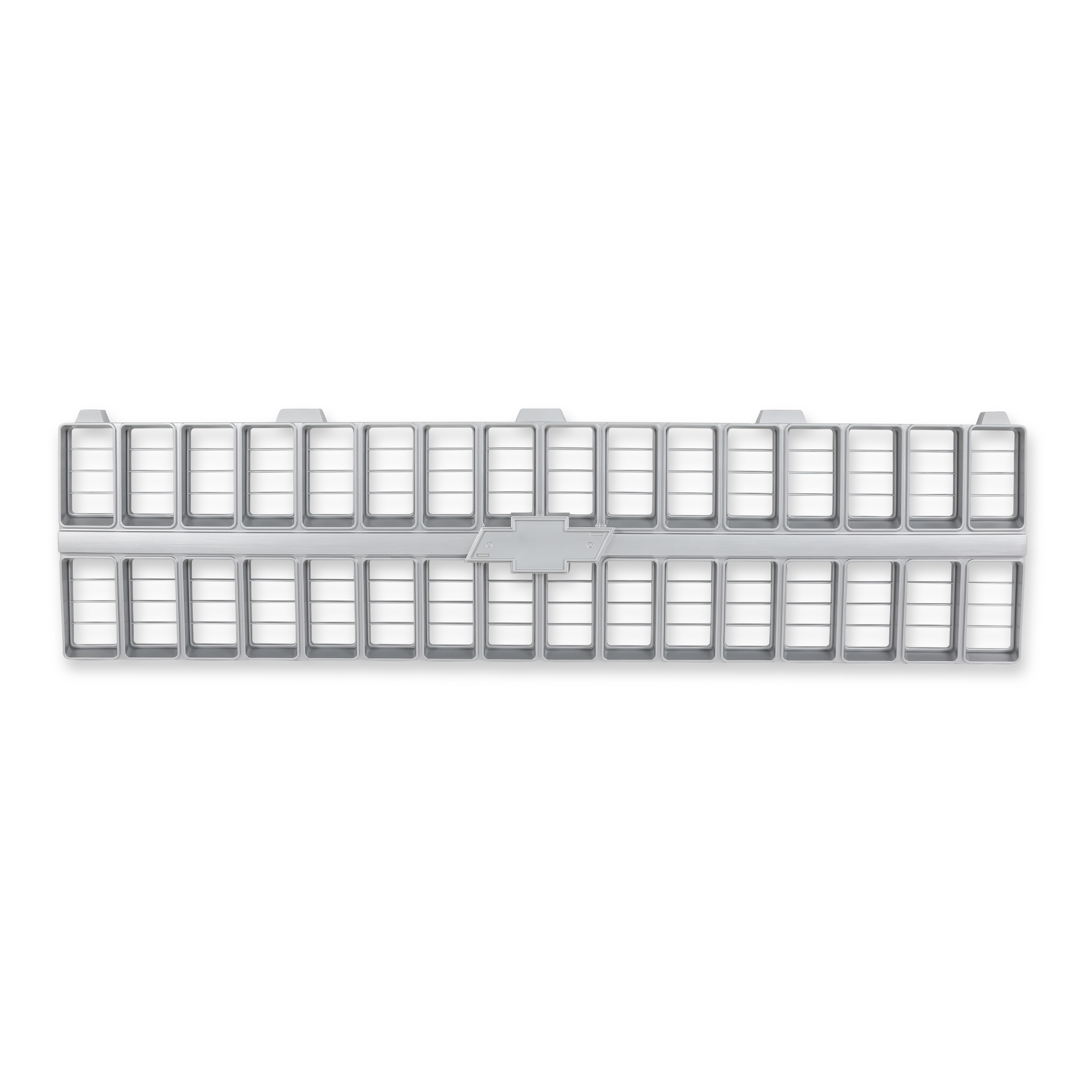 BROTHERS Trucks C/K Chevy Grille - w/ Bowtie Mount - Silver Dual Headlight