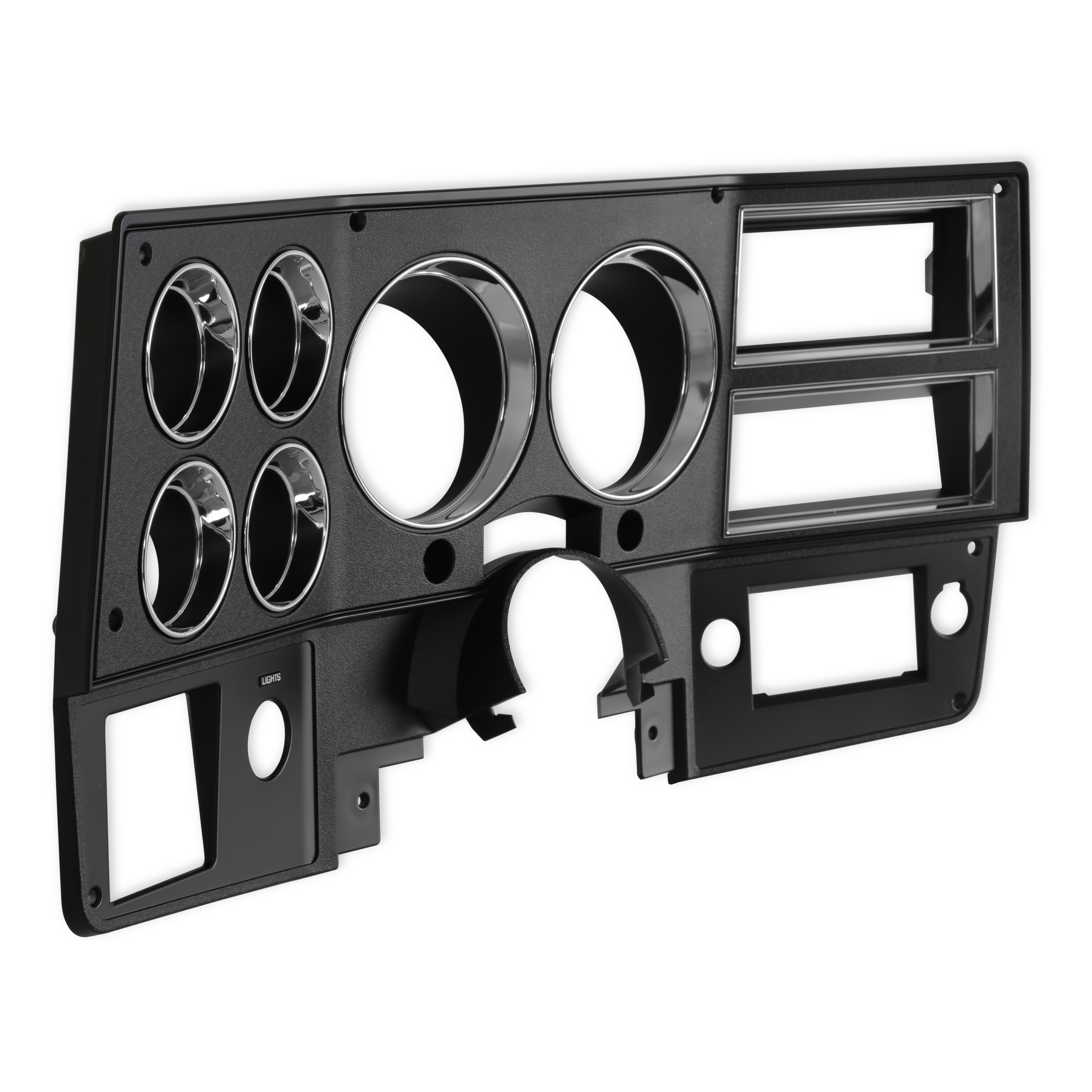 Brothers Trucks Instrument Cluster Bezel - With A/C - Black/Chrome