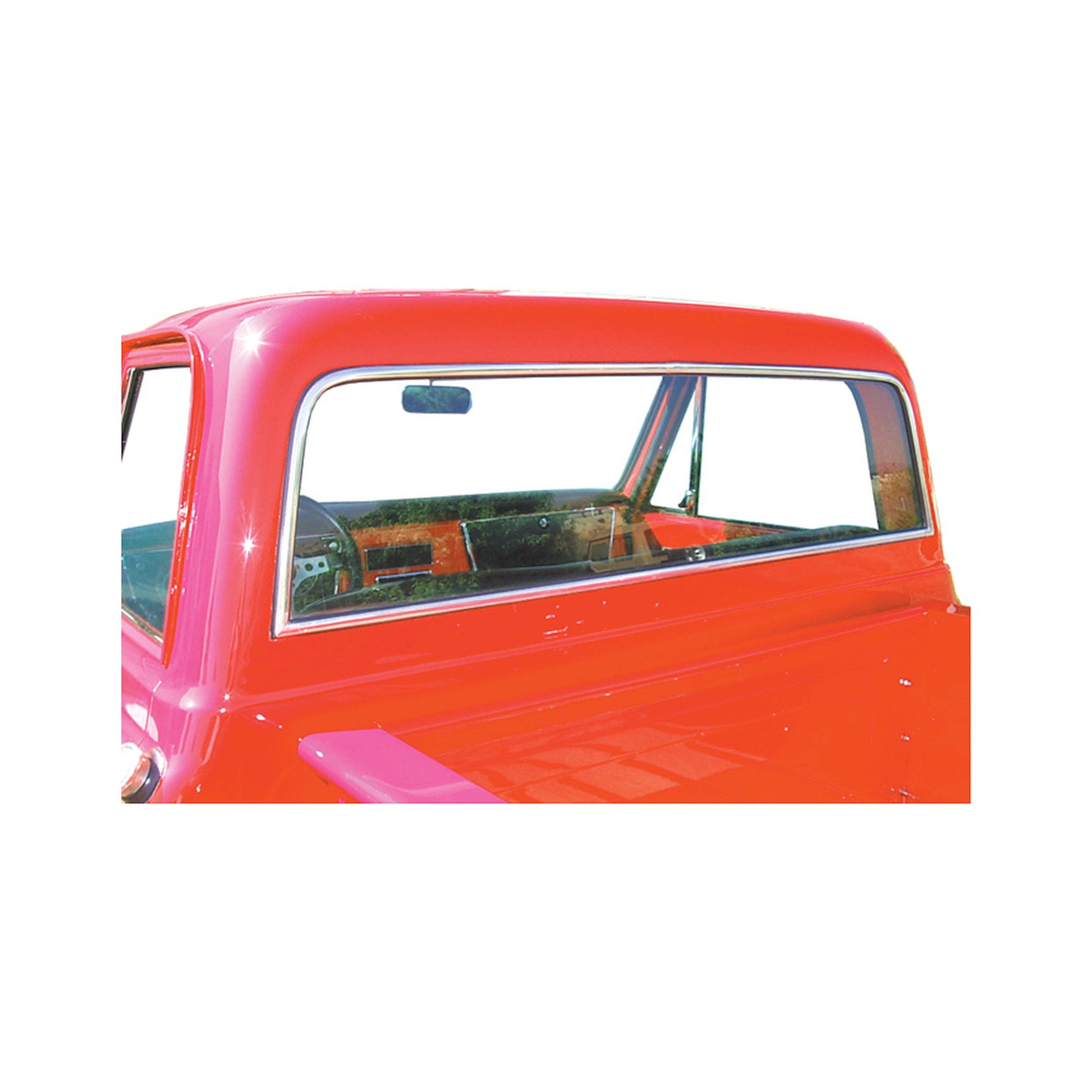 Brothers Trucks  Rear Window Trim Set - Large Window -Stainless -  6-Pieces