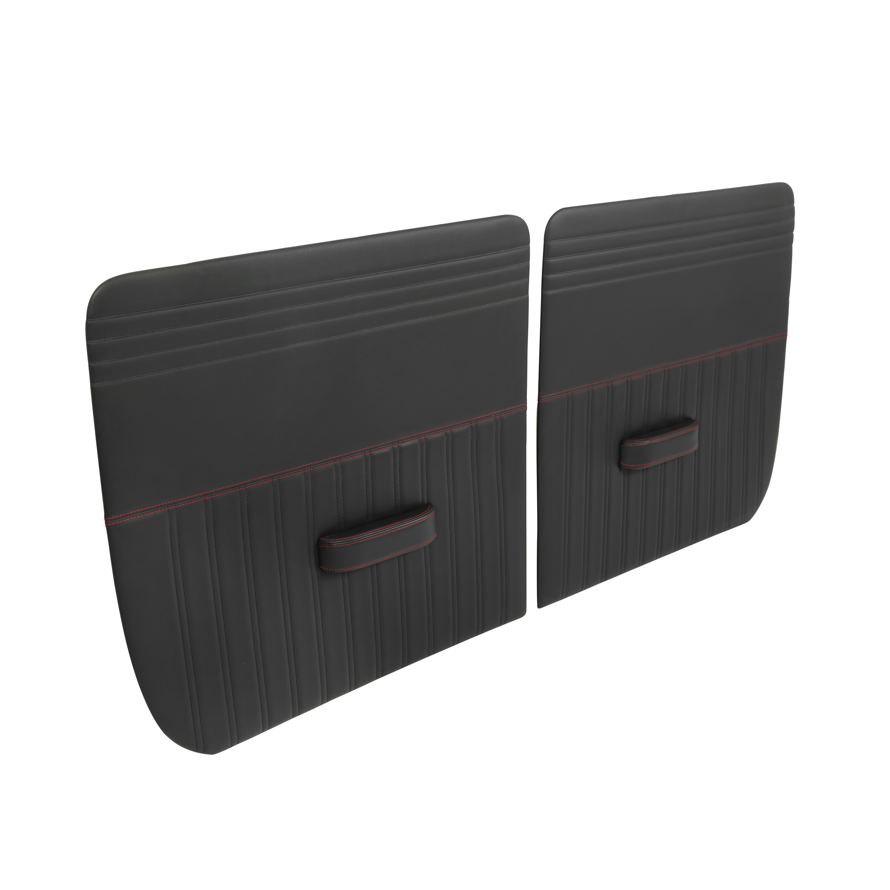 Brothers Trucks Custom Sport Door Panels - Black/Red Stitching - Pair