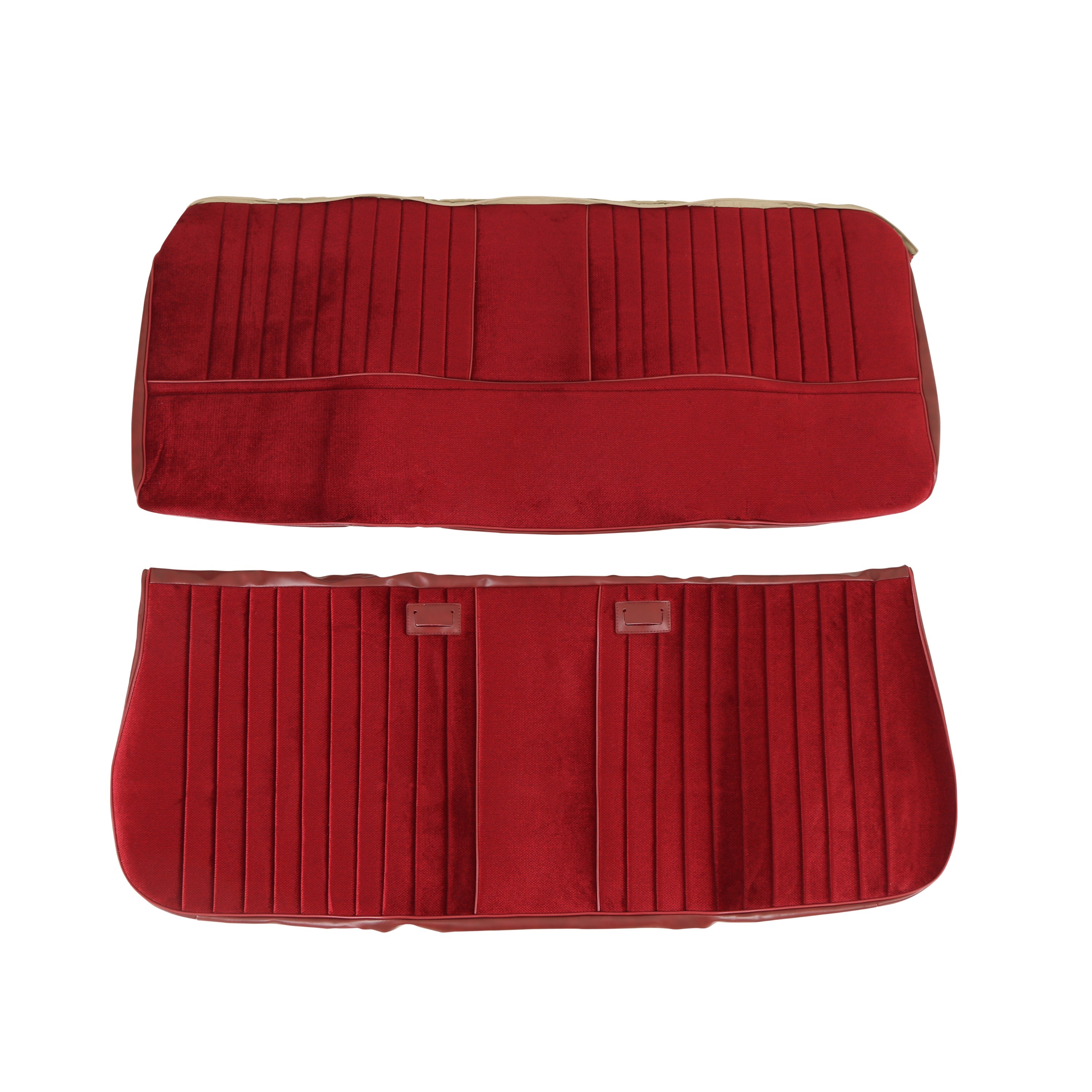 Brothers Trucks Front Bench Seat Cover-Vinyl/Velour-Maroon Vinyl/Burgundy Velour