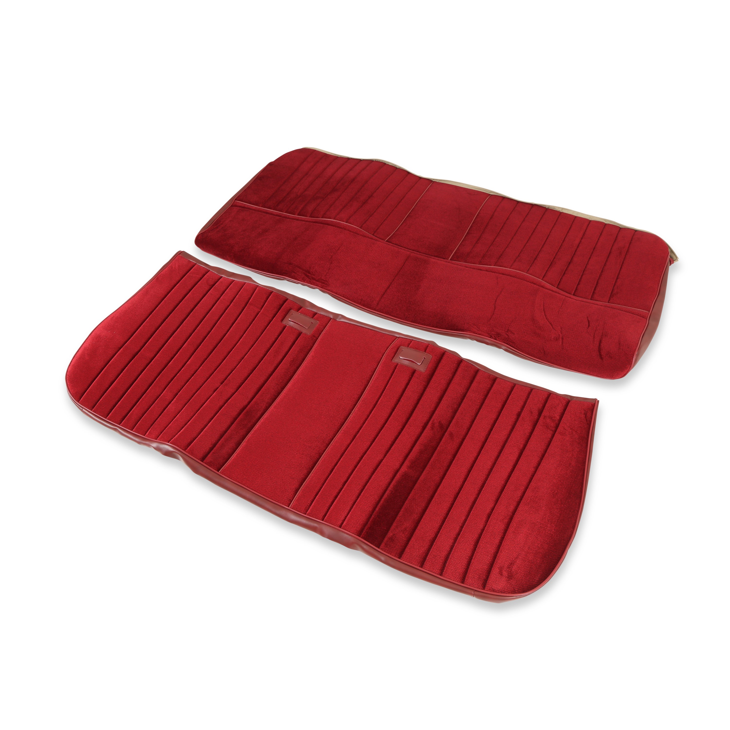 Brothers Trucks Front Bench Seat Cover-Vinyl/Velour-Maroon Vinyl/Burgundy Velour - Image 2