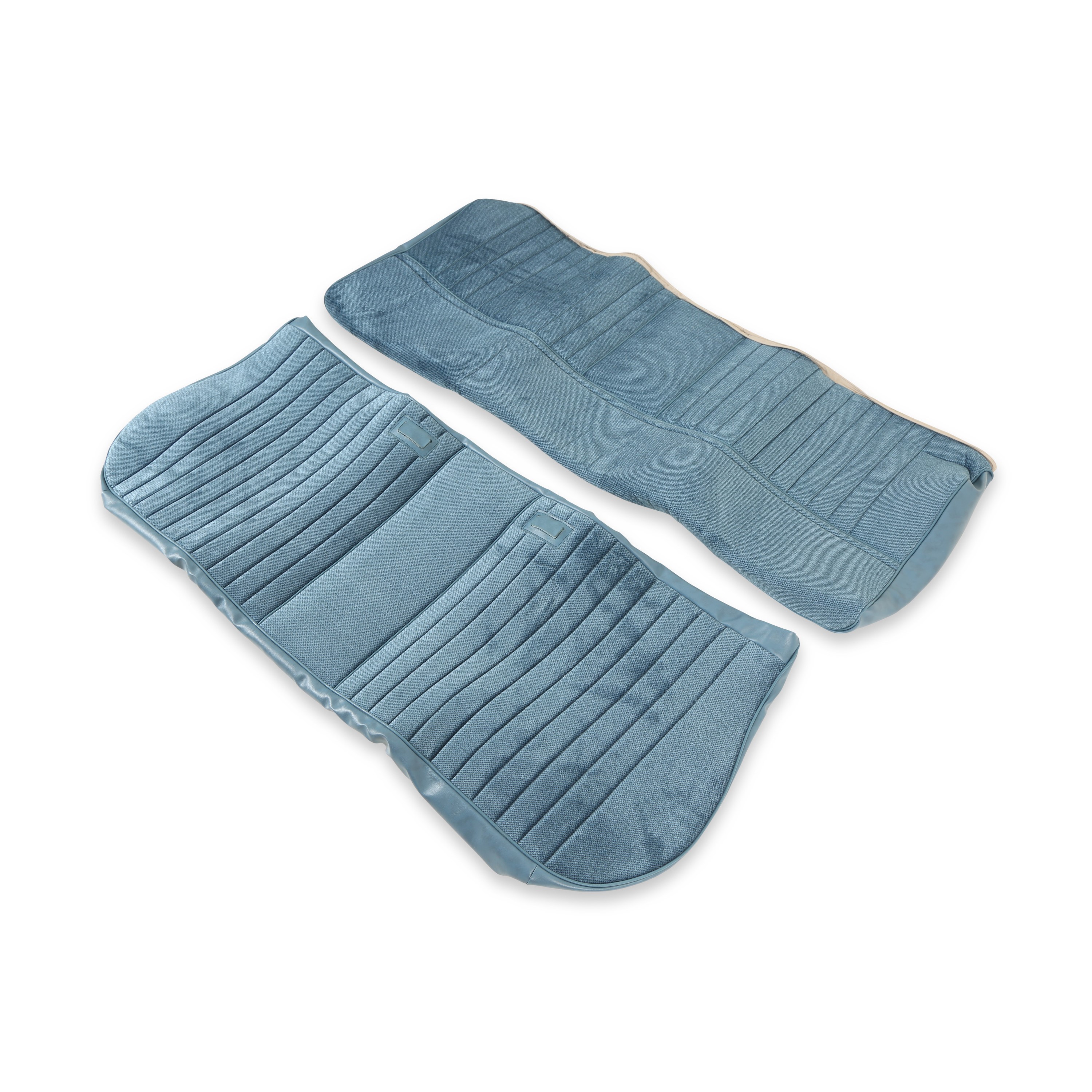 Brothers Trucks Seat Cover-Front Bench-Med Blue Vinyl/Blue Velour - Image 3