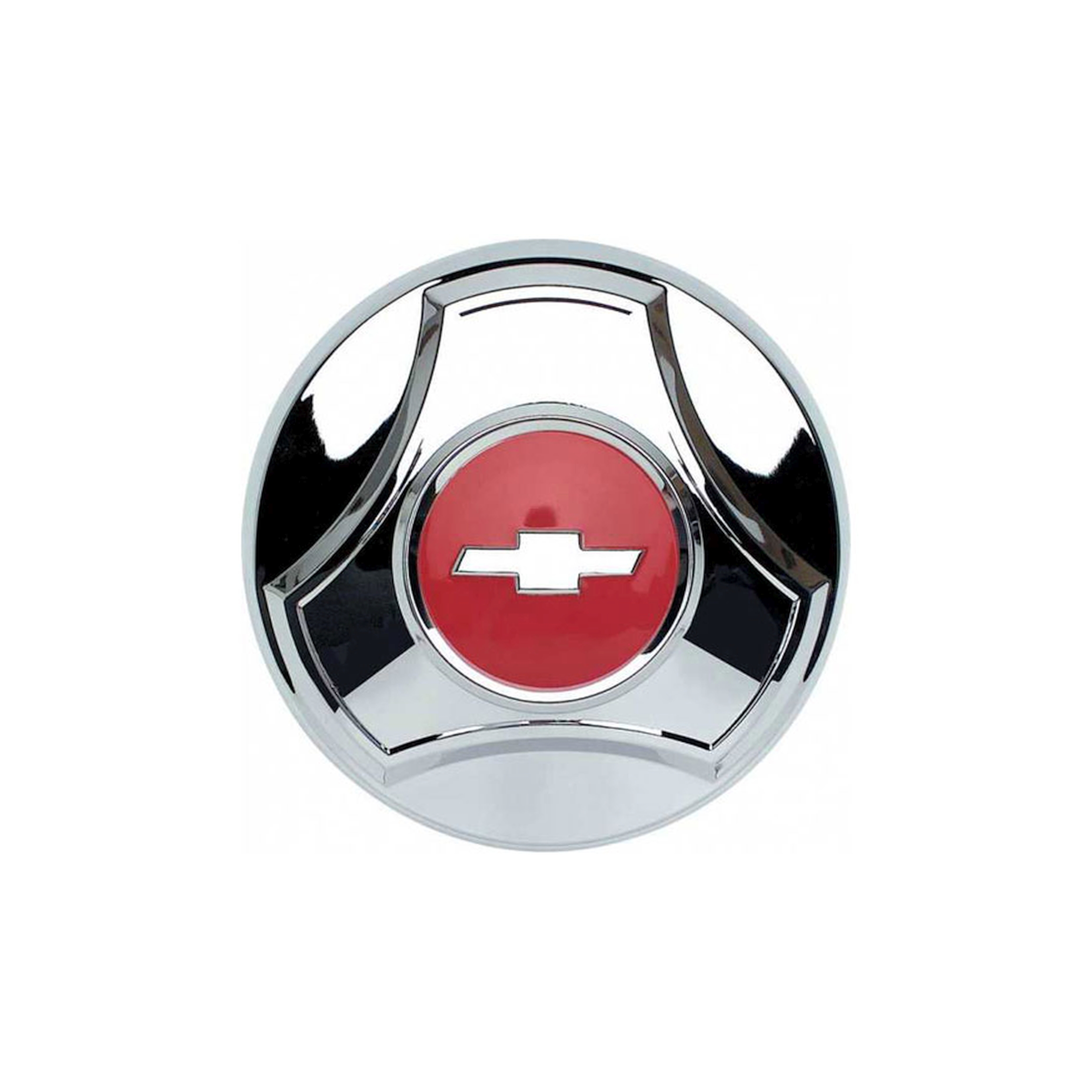 Brothers Trucks Hub Caps-1/2-Ton-15-inch-Pop-On-Chrome/Red-Set of 4 - Image 2