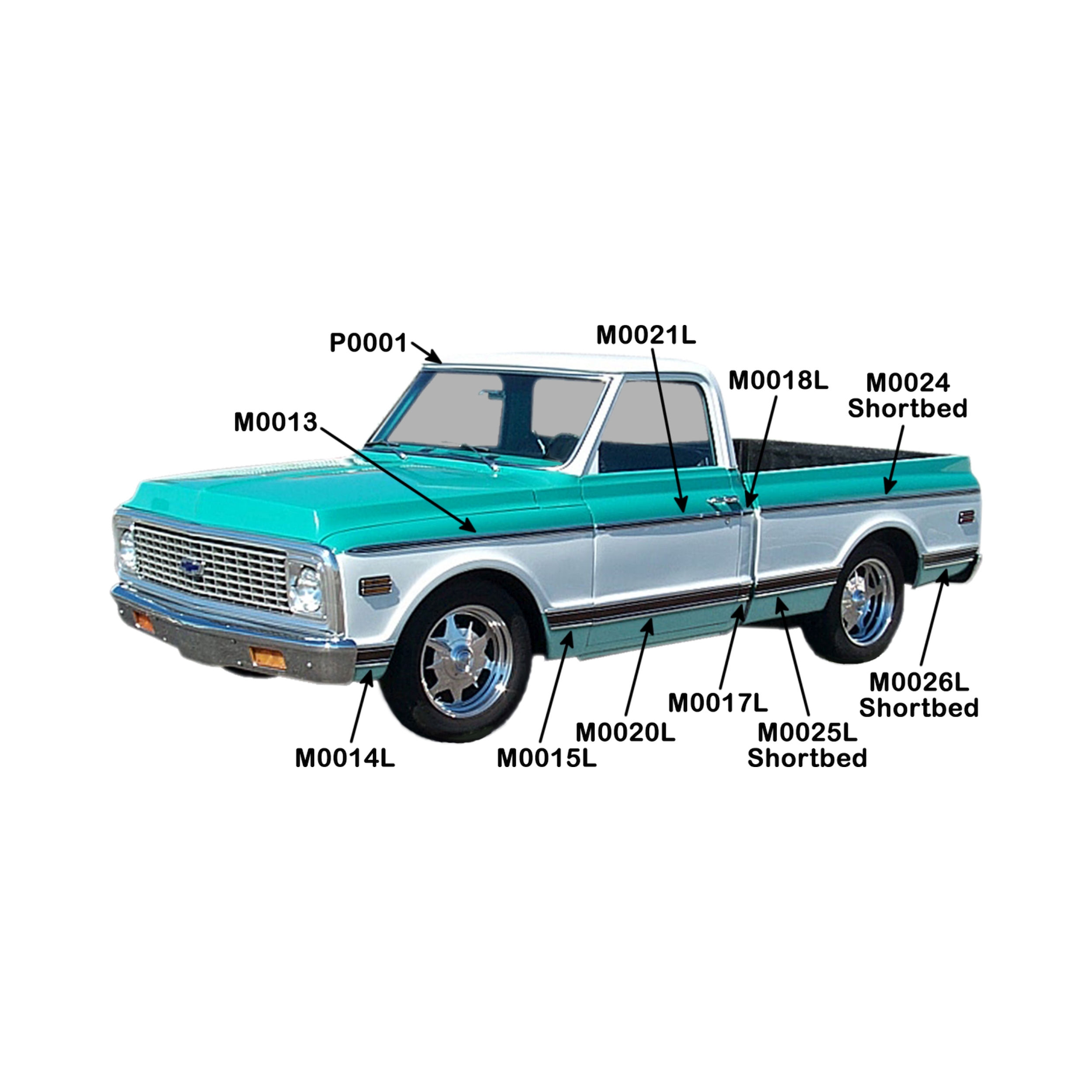 Brothers Trucks Fender Molding - Lower - Rear - Woodgrain - Left