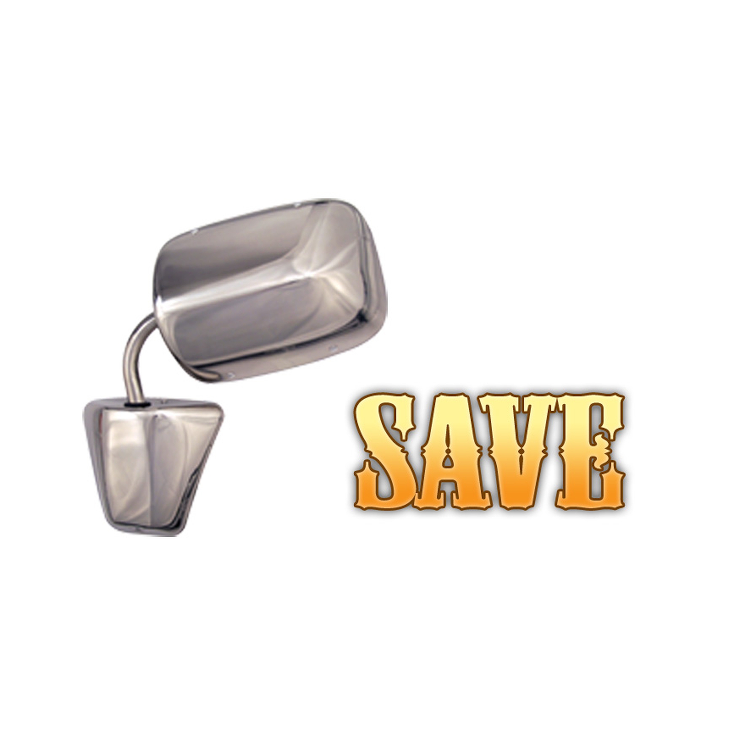 Outside Mirror - Below Eyeline - Chrome - Left/Right - Each