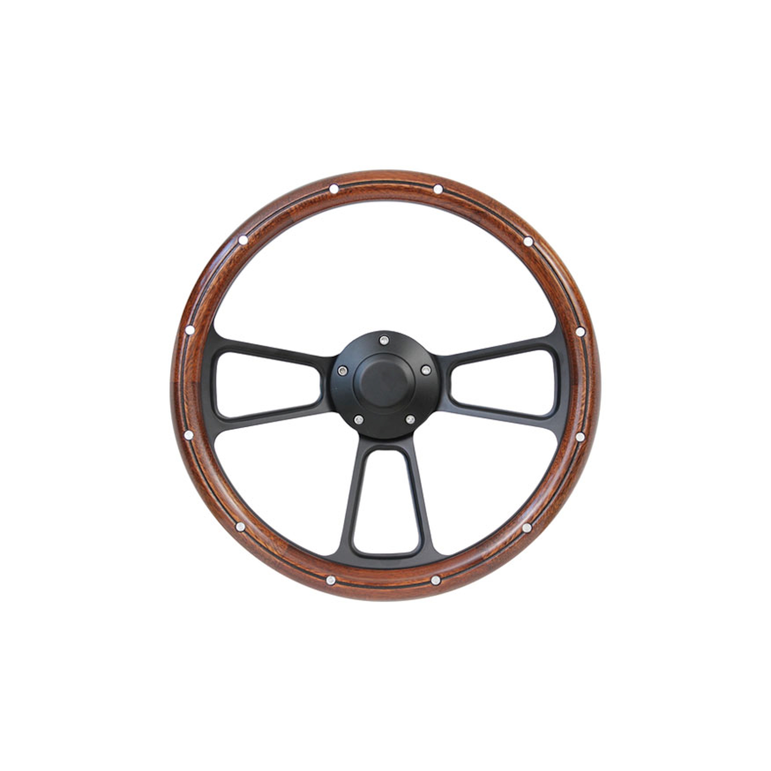 Brothers Trucks Custom Steering Wheels - Black / Wood - Plain