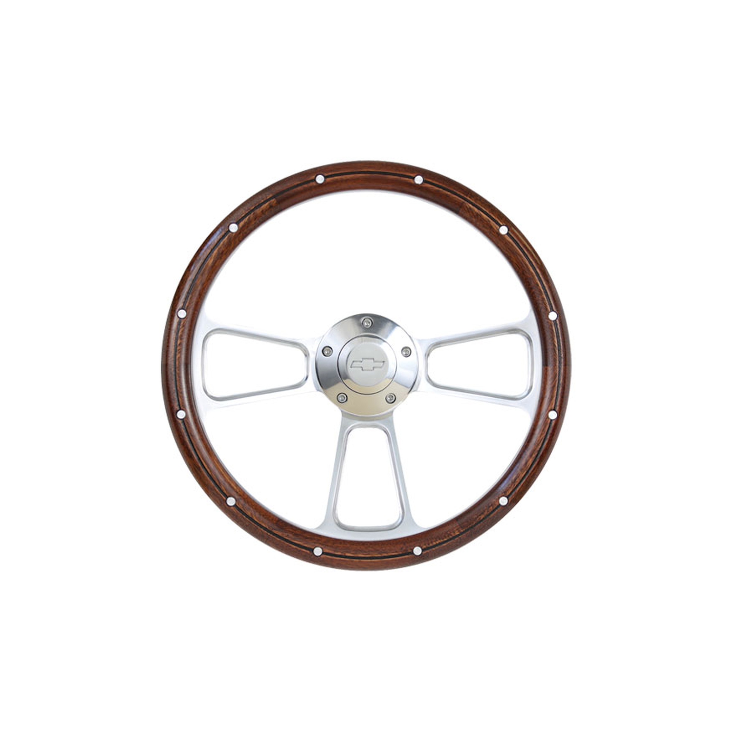Brothers Trucks Steering Wheel - Custom - Polished/Wood - Bowtie - Image 2