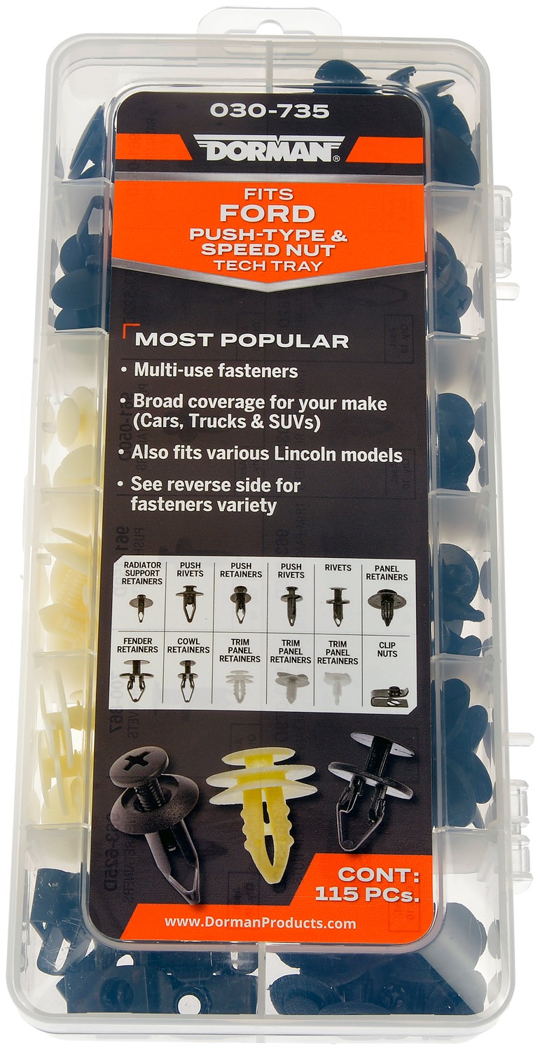Dorman 030-735 Ford Fastener Tech Tray - Push-Type Retainers And Speed Nut - Image 3