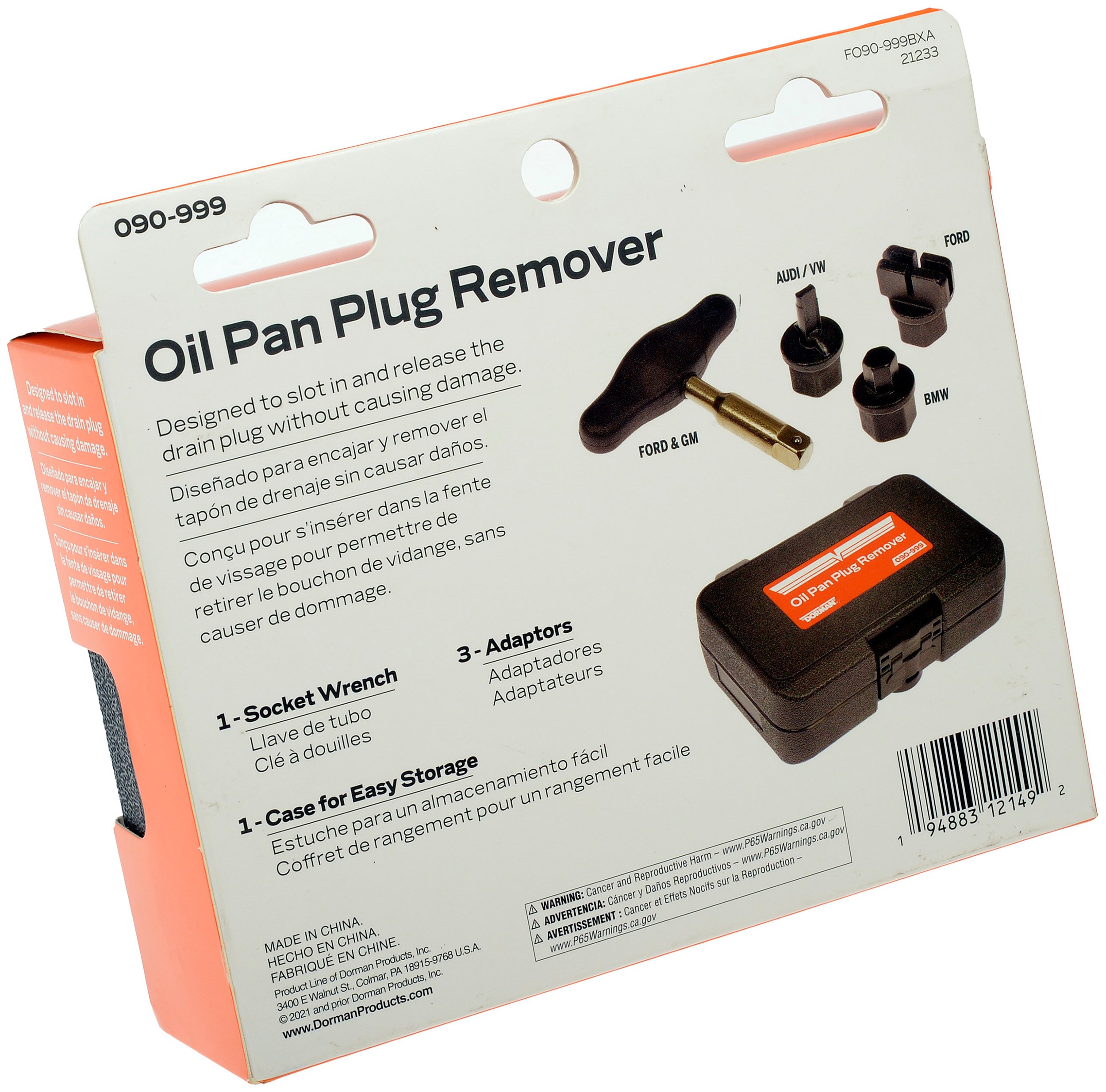Dorman DOR-090-999 4-Piece Oil Drain Plug Removal Kit - Image 2