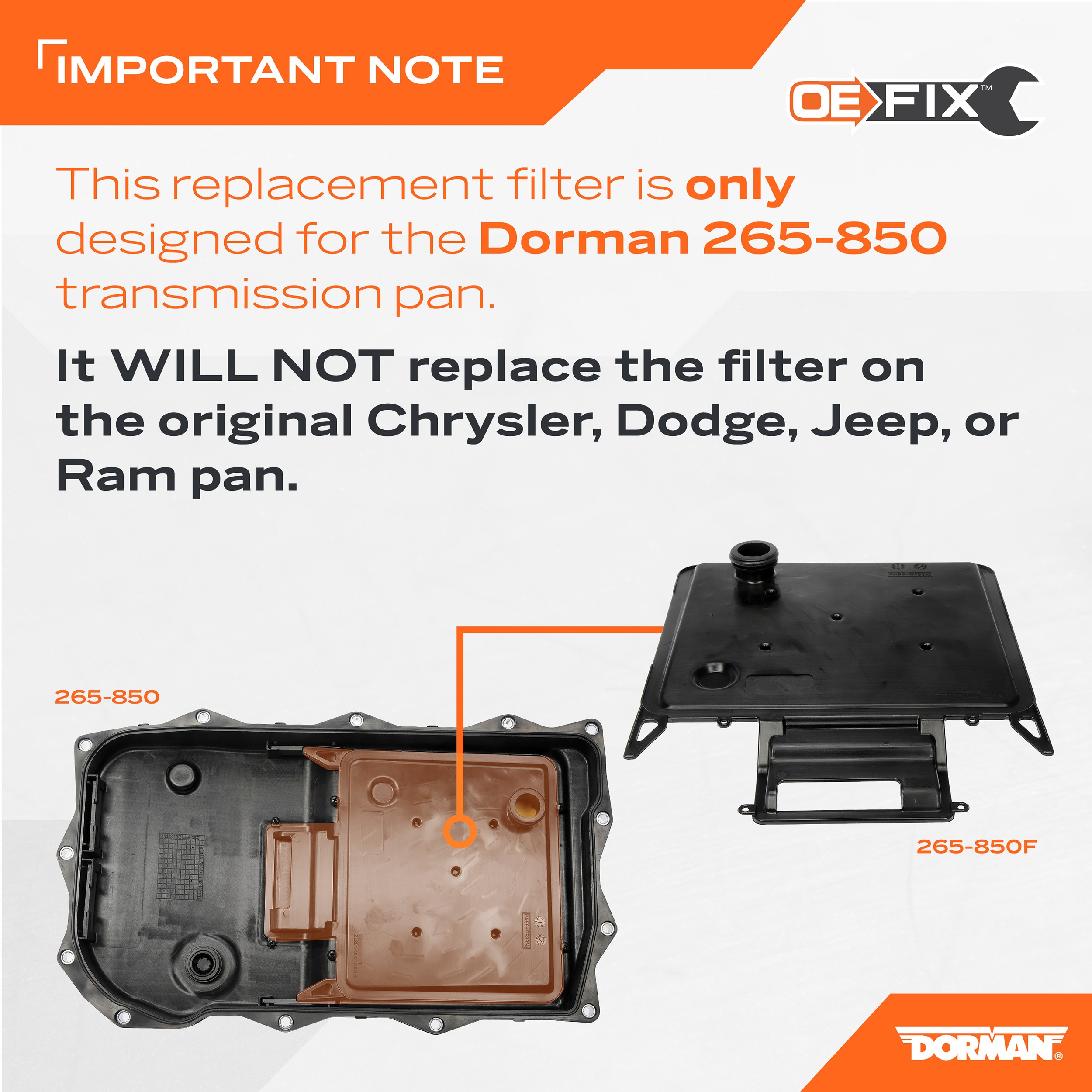 Dorman DOR-265-850F Transmission Pan Filter And Gasket - Image 4