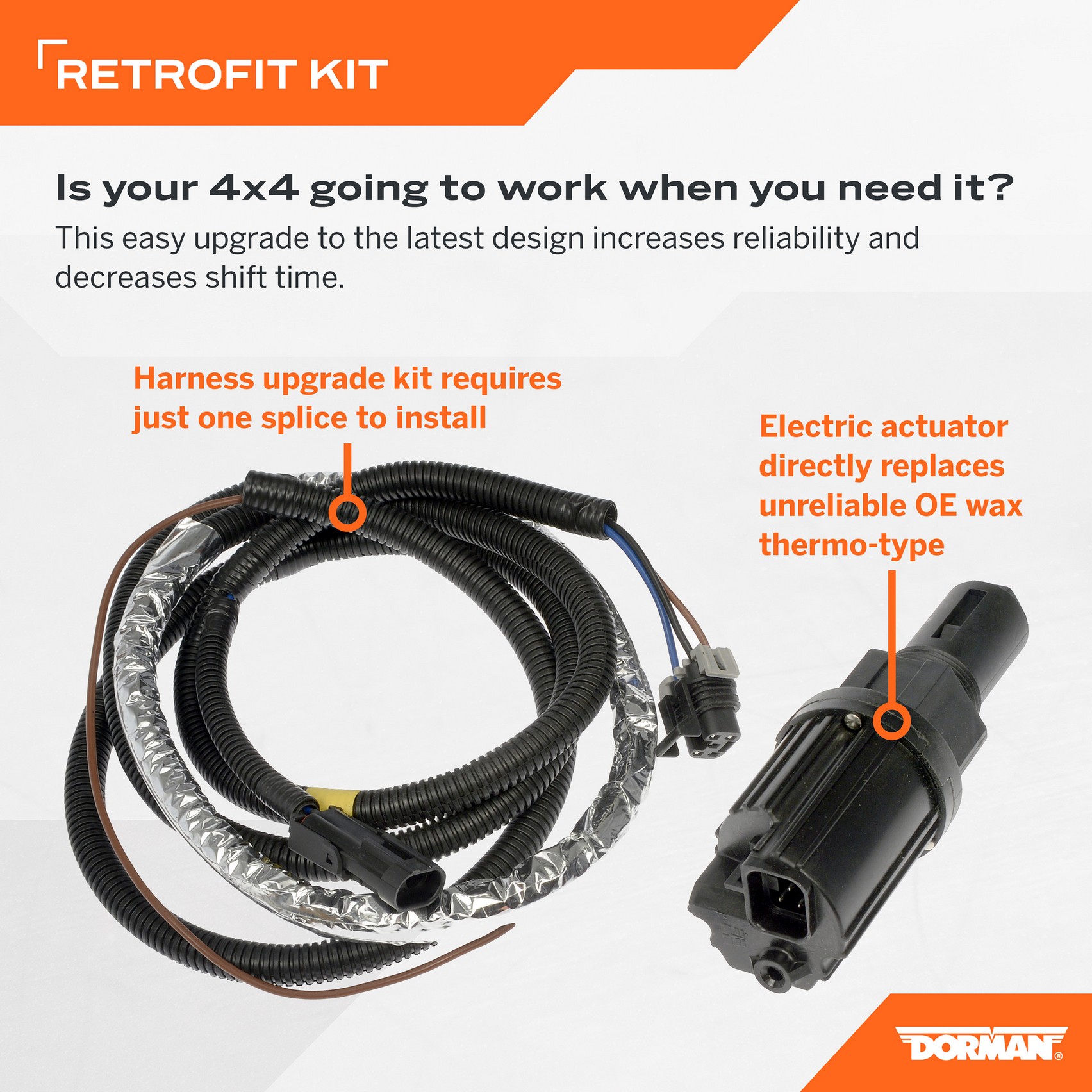 Dorman DOR-600-490 4WD Actuator And Wiring Harness Upgrade Kit - Image 2