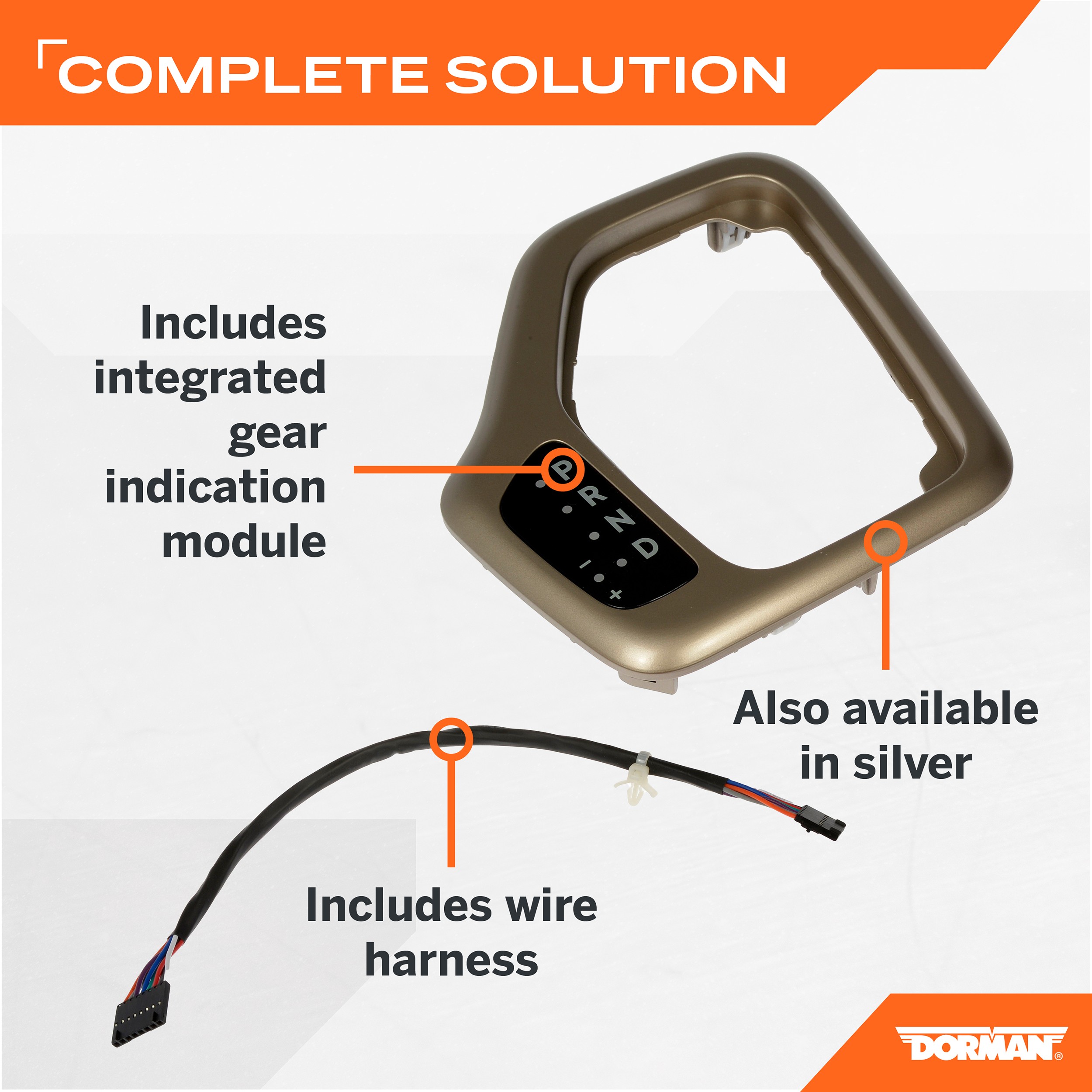 Dorman DOR-601-401 Shifter Bezel With Harness Kit - Tan - Image 4
