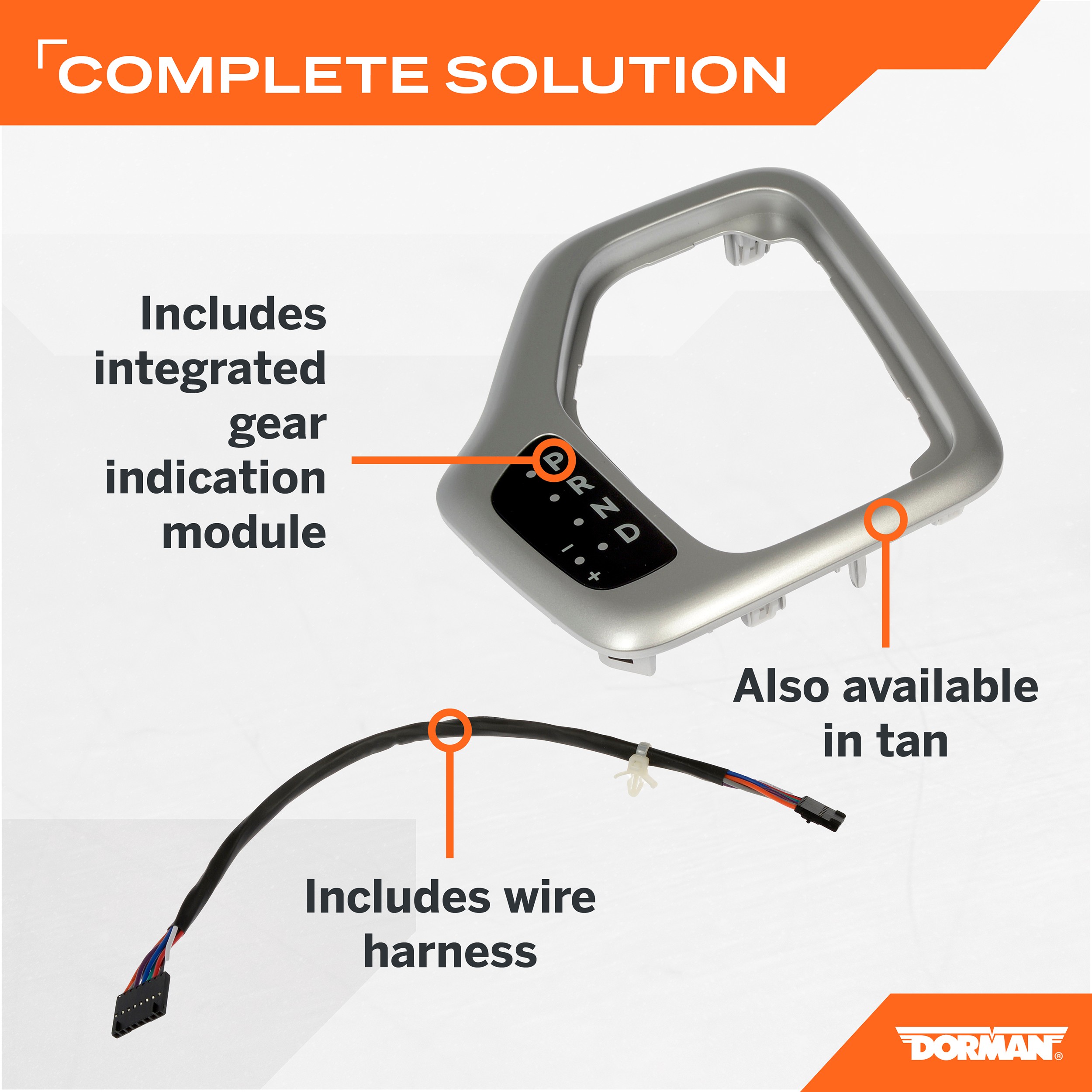 Dorman DOR-601-402 Shifter Bezel With Harness Kit - Silver - Image 4