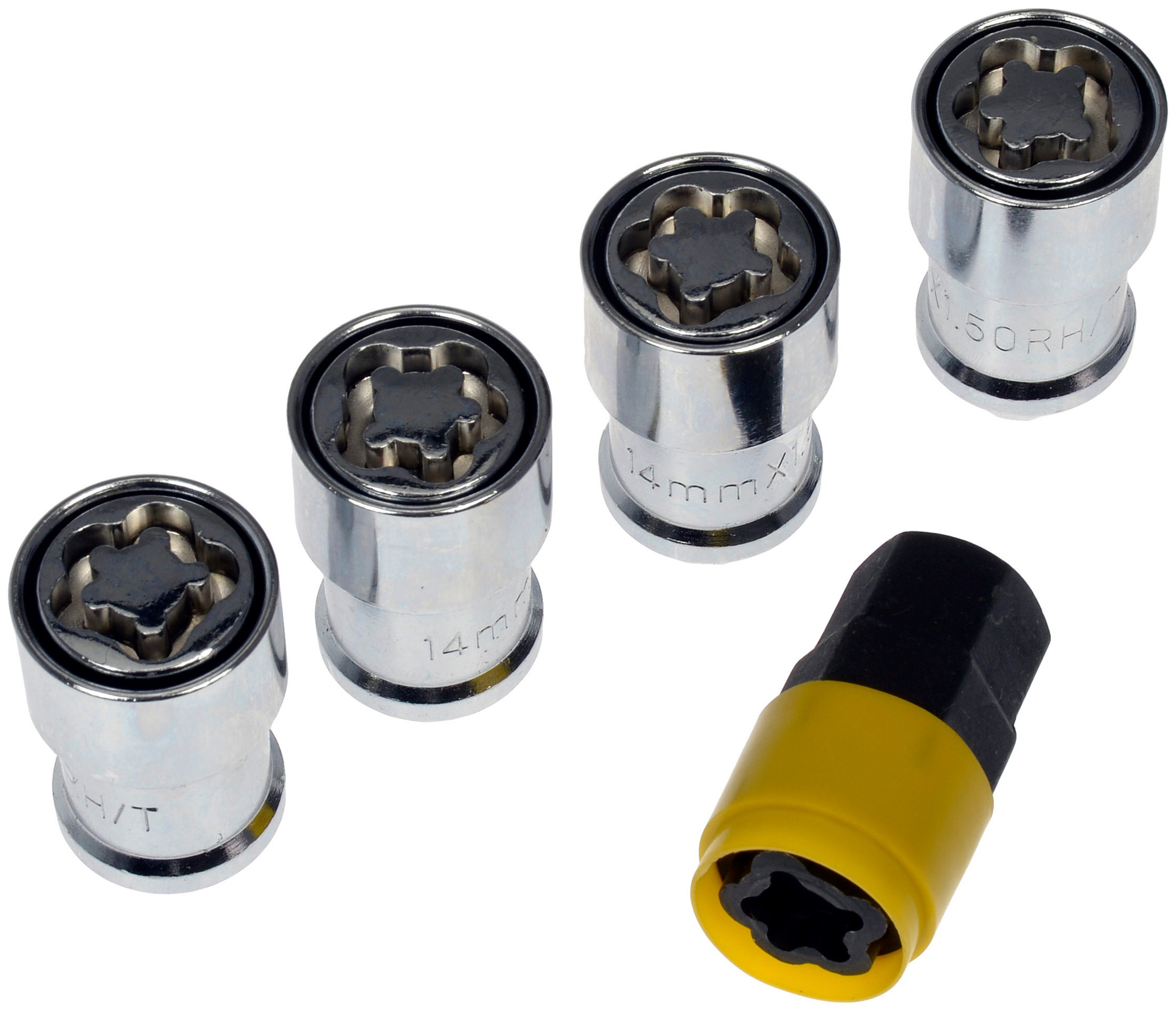 Dorman DOR-611-008FK Wheel Nut Kit M14-1.50 Metric - 21 mm Hex, 44.5 mm Length With Lock