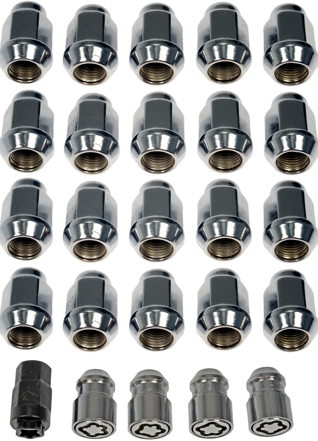 Dorman 611-122FK Wheel Nut Kit 1/2-20 Dometop - 3/4 In. Hex, 1-5/16 In. Length With Lock - Image 2
