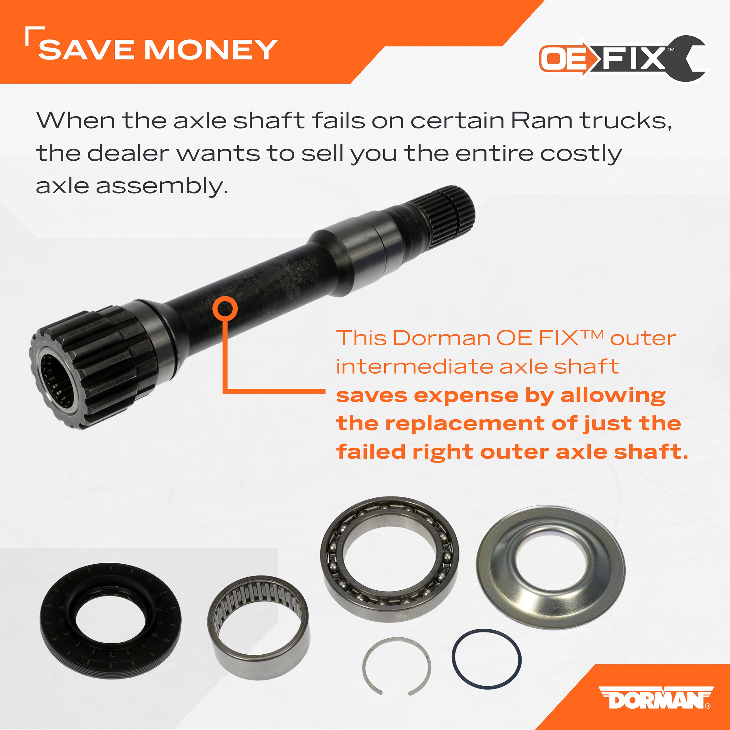 Dorman DOR-630-446 Right Outer Intermediate Axle Shaft - Image 3