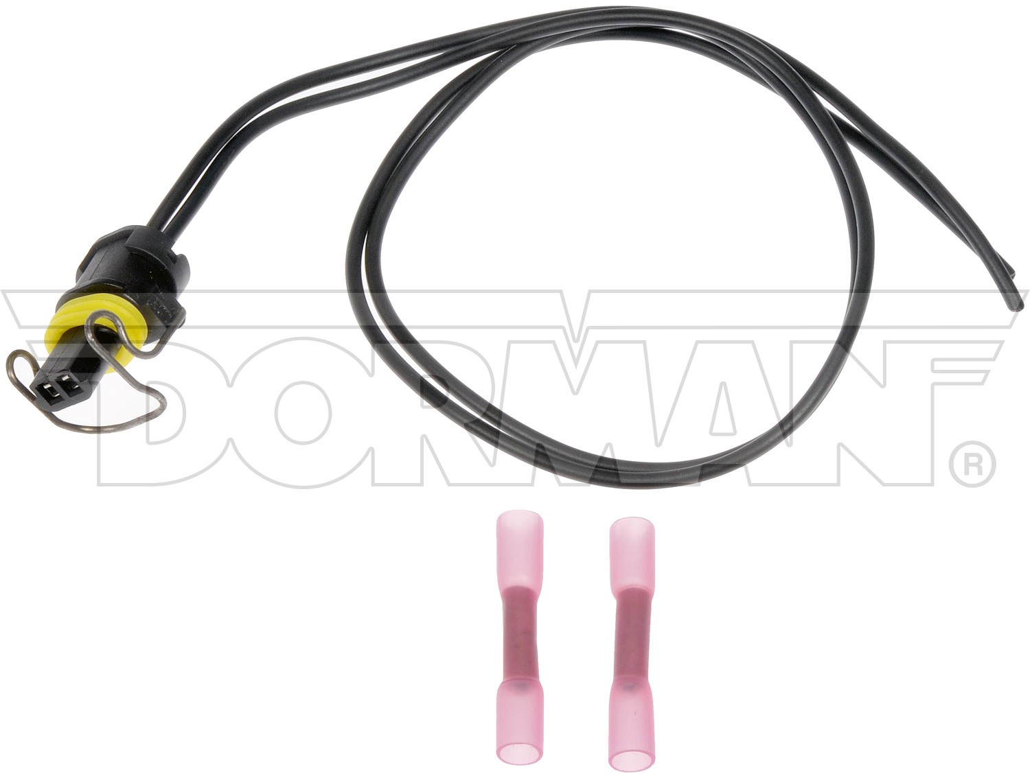 Dorman DOR-645-1001 2 Wire Pigtail - Waterproof Male Connector With Female Terminals And Clip