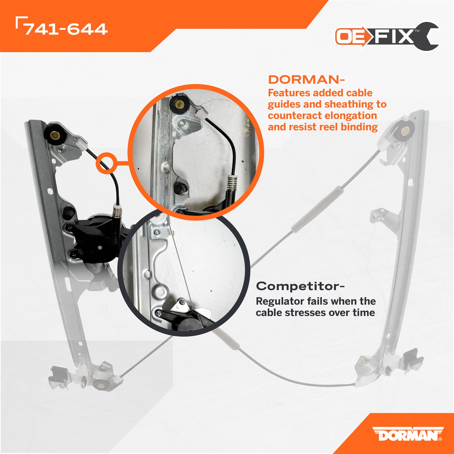 Dorman DOR-741-644 Power Window Regulator And Motor Assembly