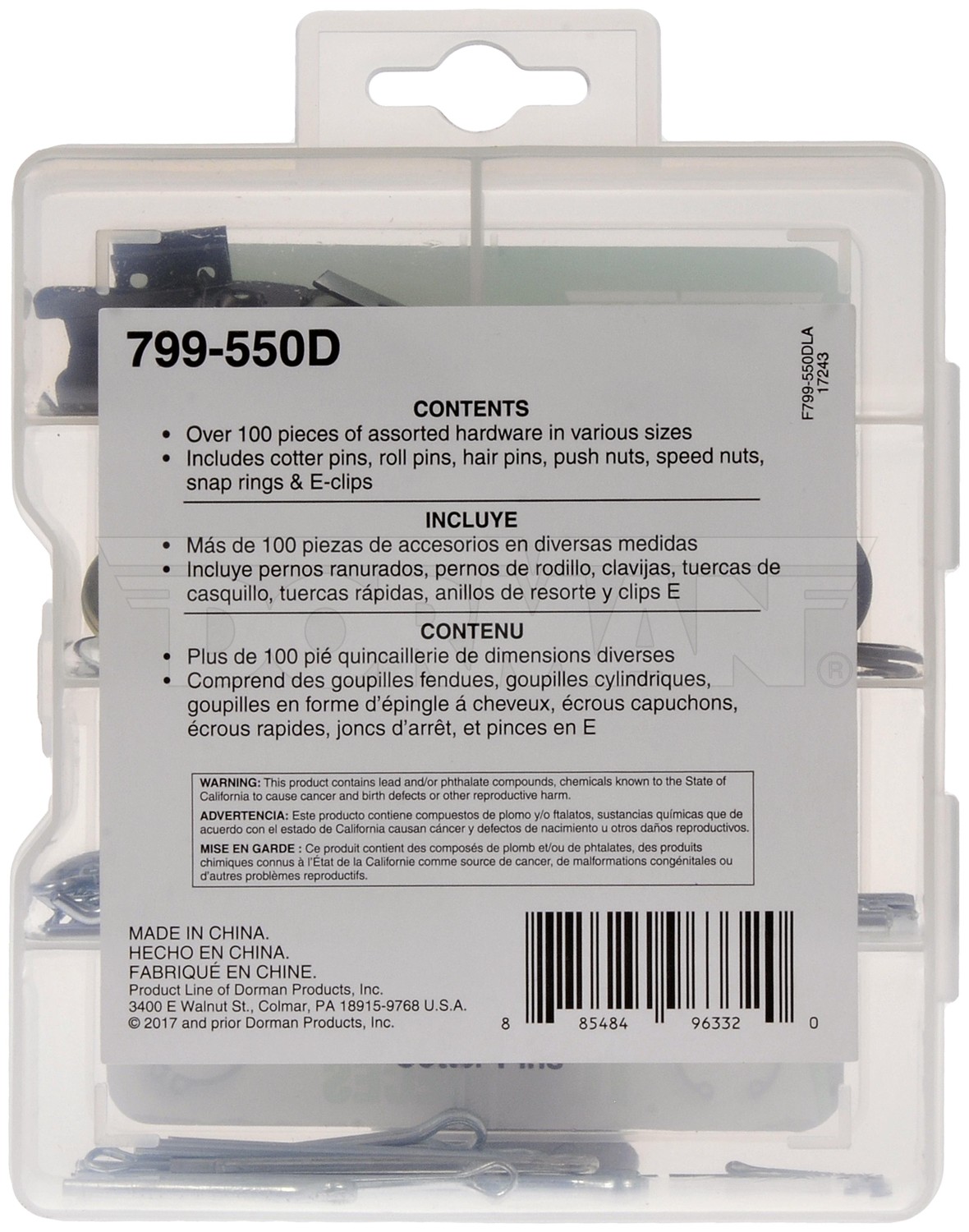 Dorman DOR-799-550D Pro Pack Maintenance Hardware - 102 Pieces