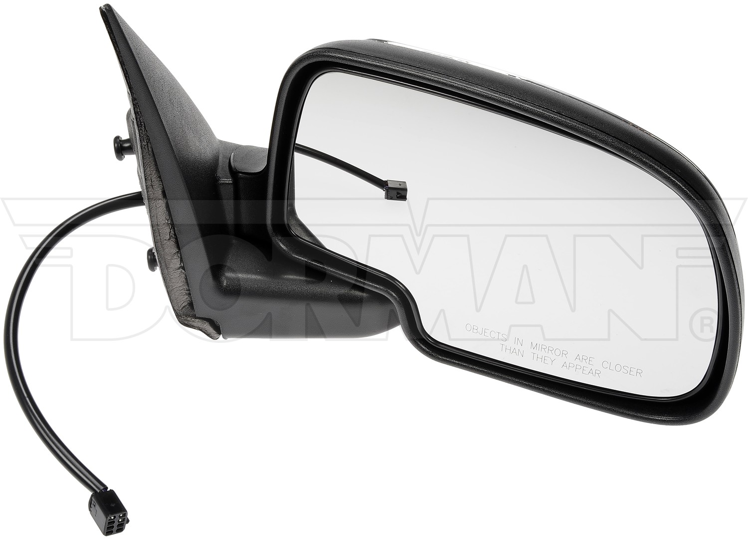 Dorman DOR-955-061 Side View Mirror - Right, Power, Non-Heated, Black And Chrome, With 3 Connectors