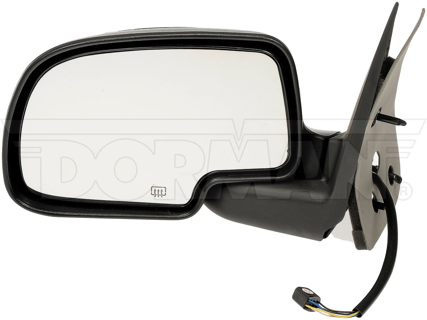 Dorman DOR-955-064 Side View Mirror - Left, Power, Heated; Black And Chrome
