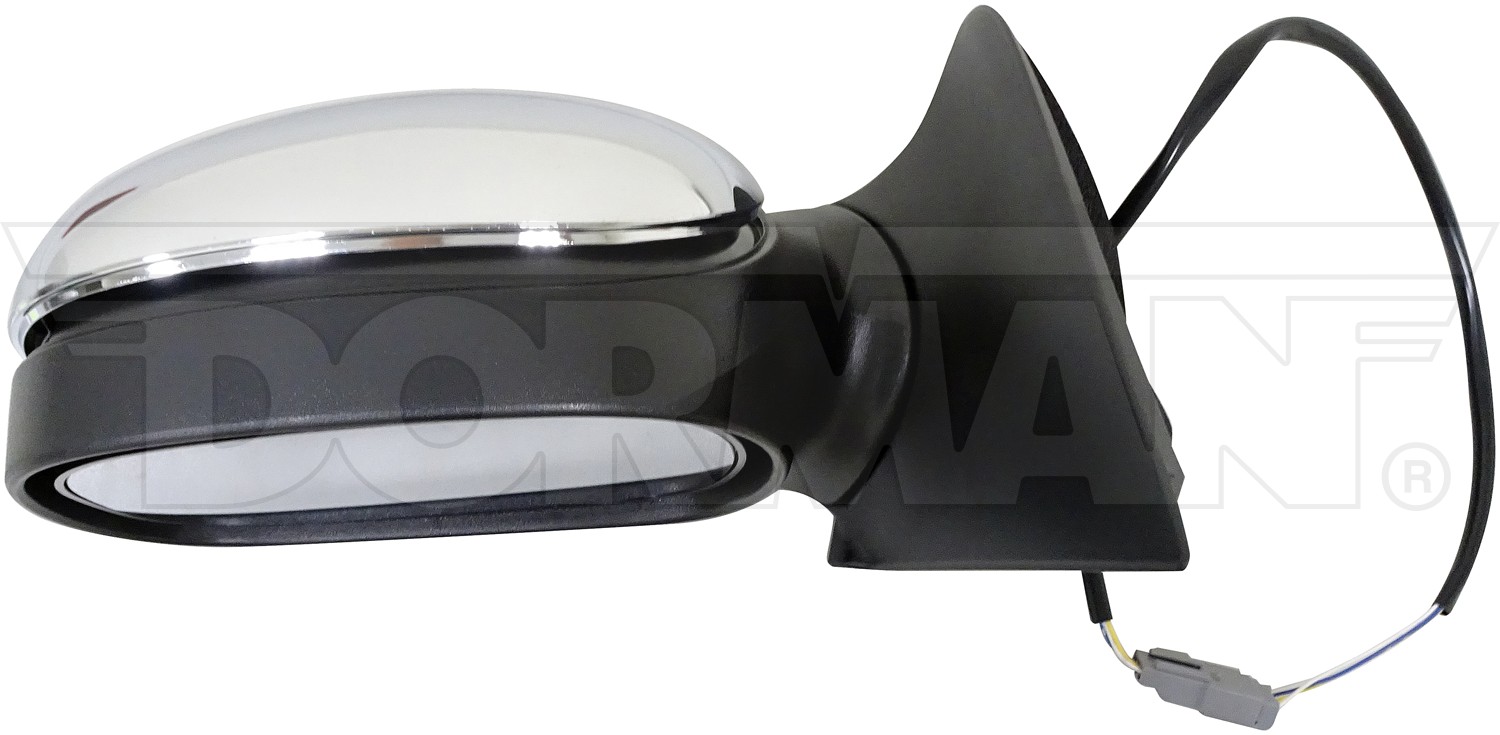 Dorman DOR-955-345 Side View Mirror - Left, Power, Without Signal, Chrome Cover + Black Base