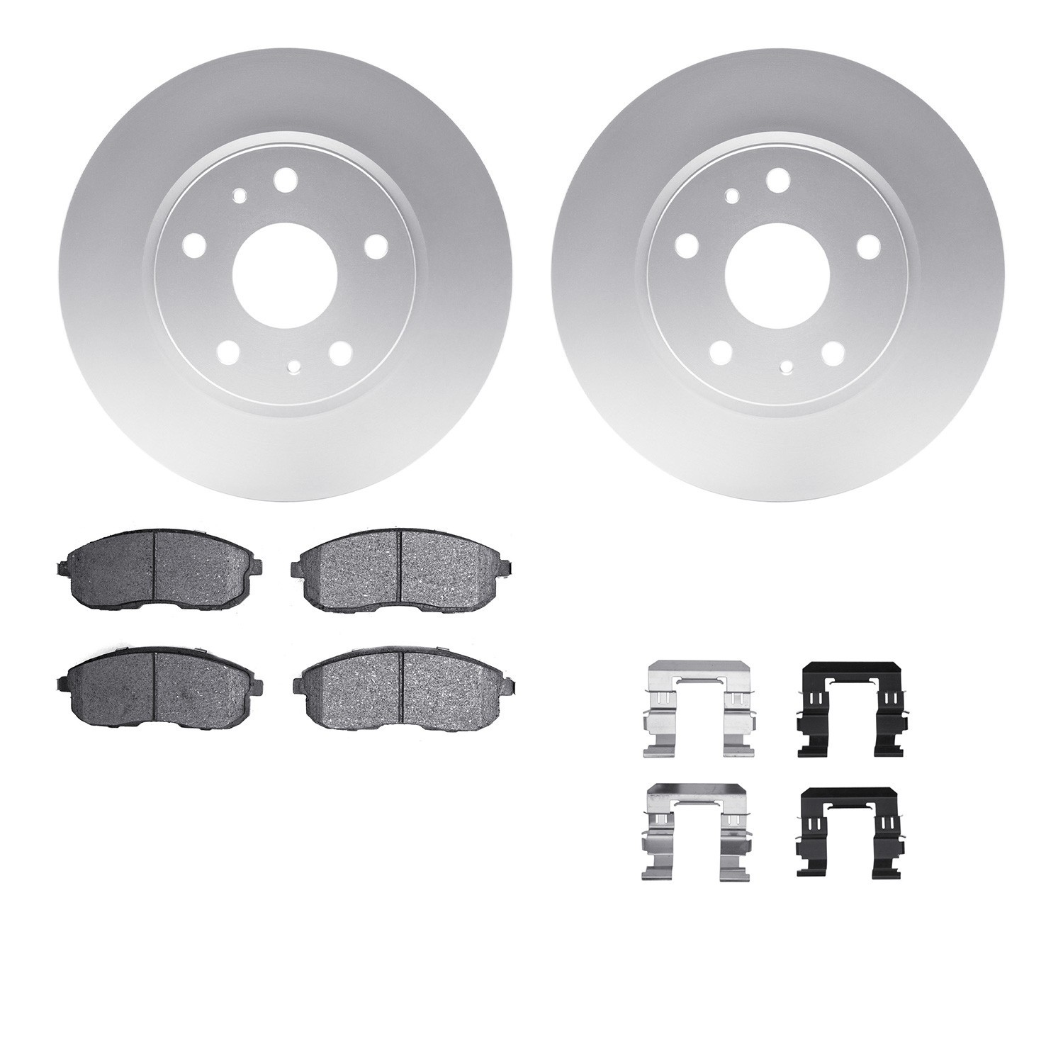 DYN 4512-01012 DFC GEOSPEC Coated Rotors with 5000 Brake Pads - Ceramic and Hardware