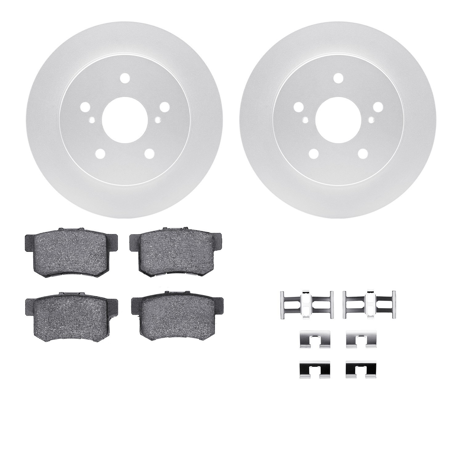 DYN 4512-01013 DFC GEOSPEC Coated Rotors with 5000 Brake Pads - Ceramic and Hardware