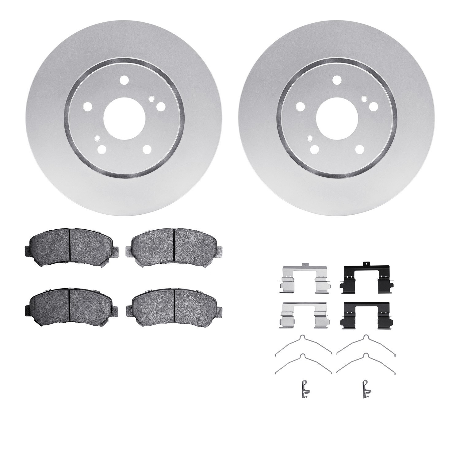 DYN 4512-01015 DFC GEOSPEC Coated Rotors with 5000 Brake Pads - Ceramic and Hardware