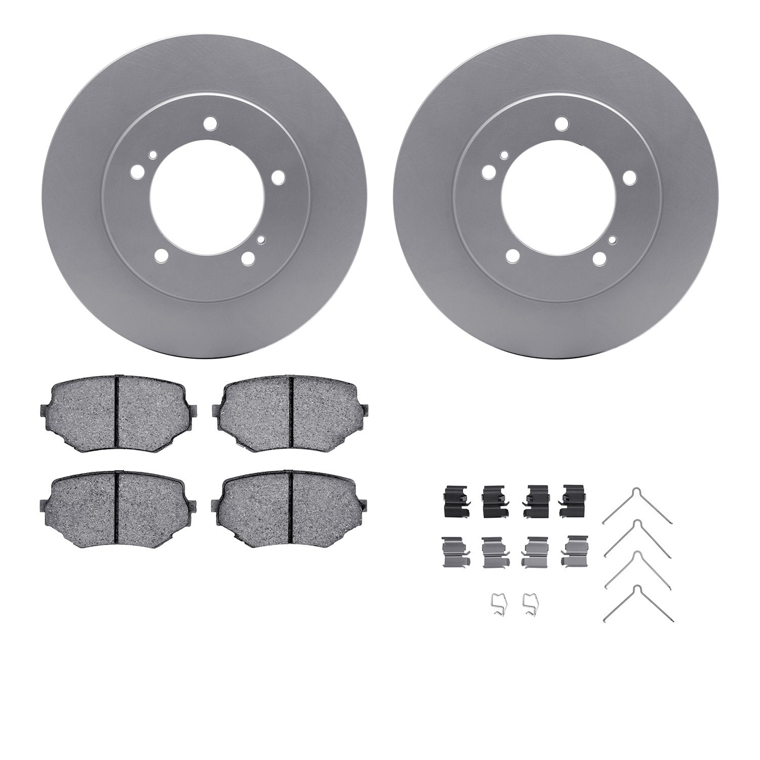 DYN 4512-01019 DFC GEOSPEC Coated Rotors with 5000 Brake Pads - Ceramic and Hardware