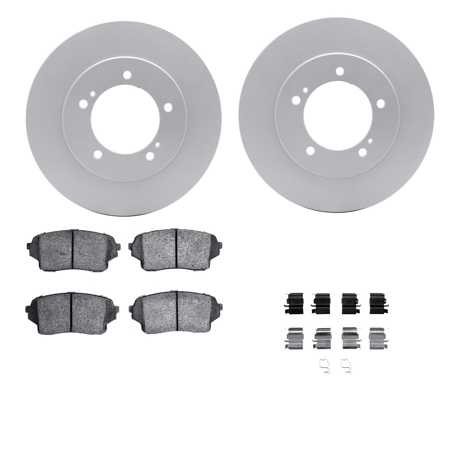 DYN 4512-01020 DFC GEOSPEC Coated Rotors with 5000 Brake Pads - Ceramic and Hardware