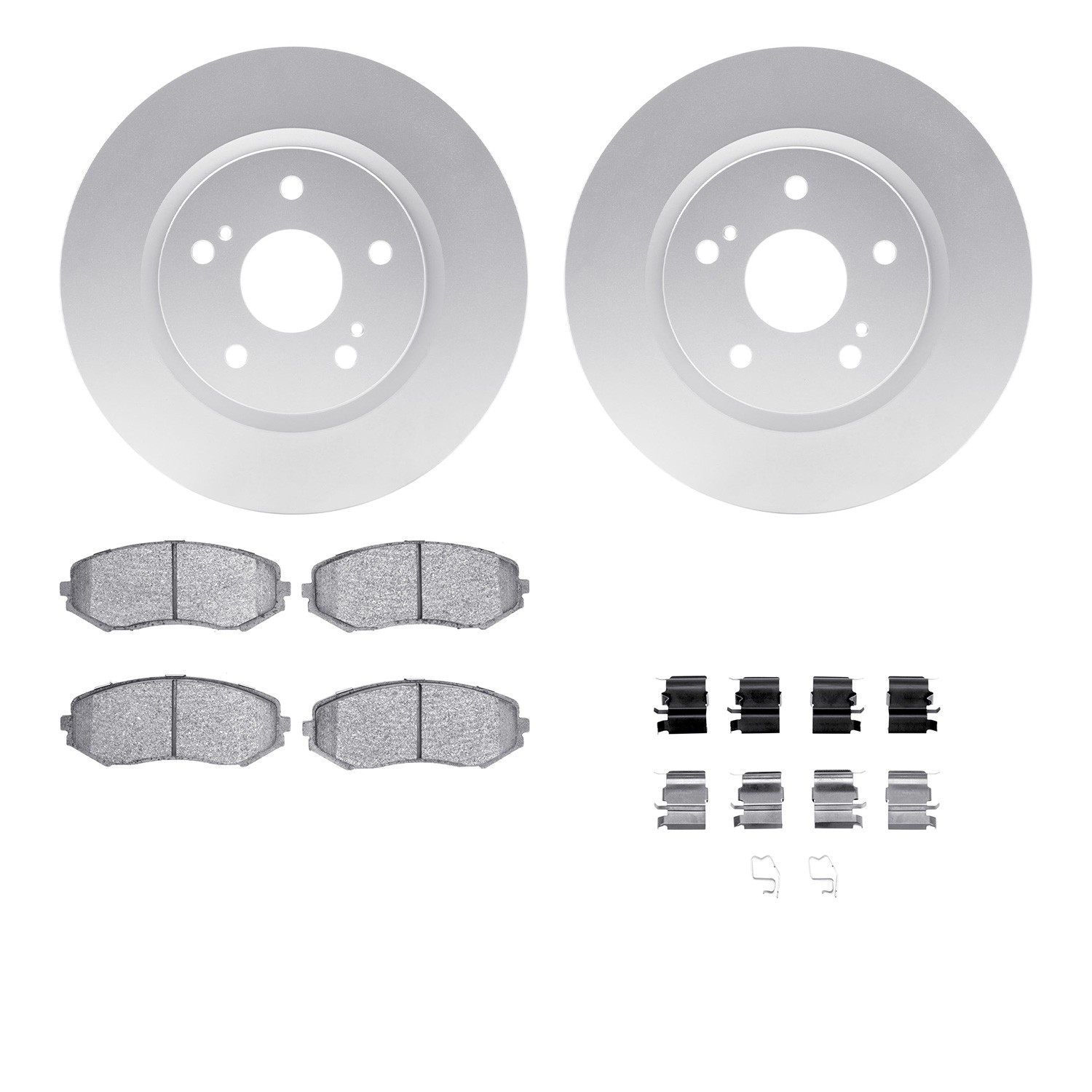 DYN 4512-01021 DFC GEOSPEC Coated Rotors with 5000 Brake Pads - Ceramic and Hardware