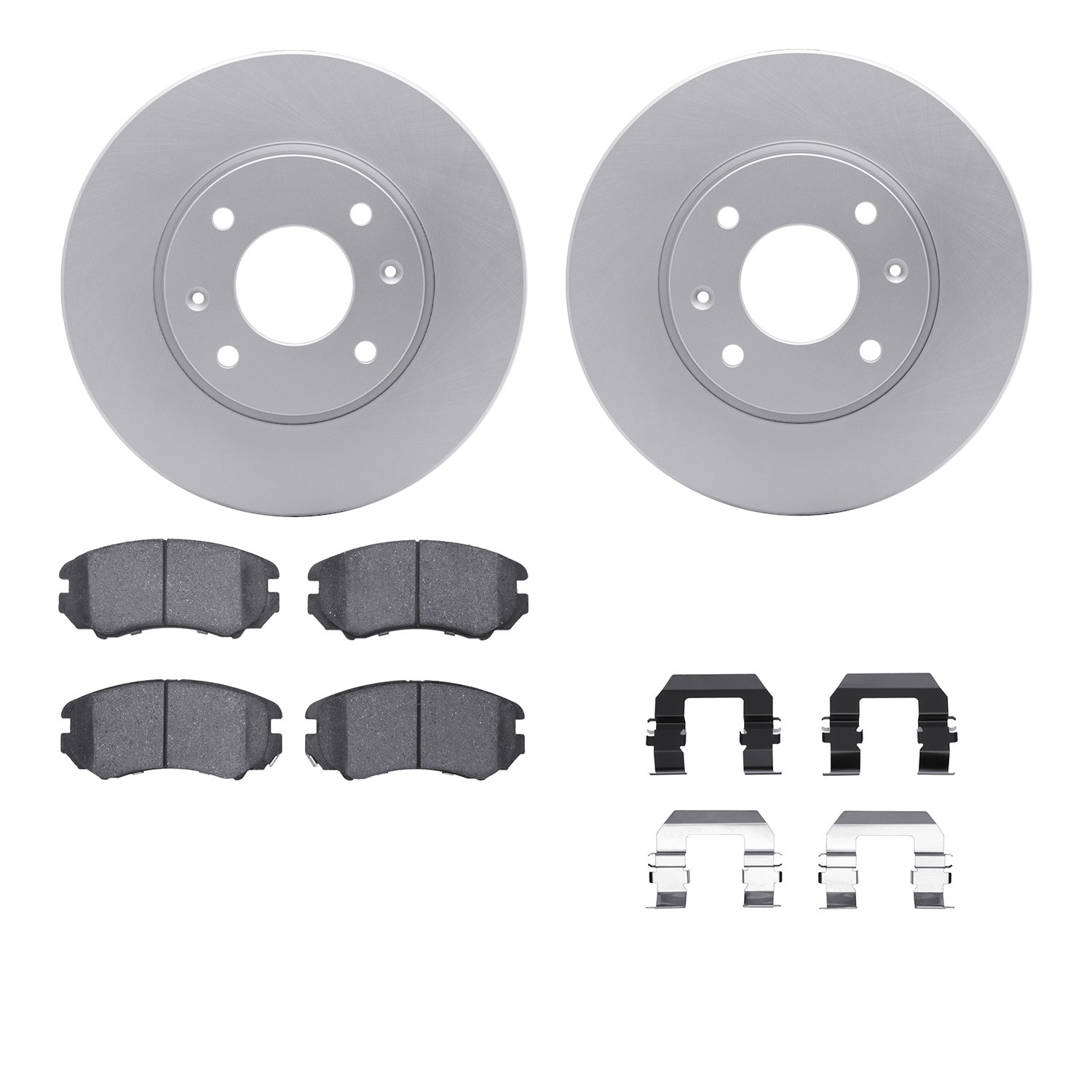 DYN 4512-03088 DFC GEOSPEC Coated Rotors with 5000 Brake Pads - Ceramic and Hardware