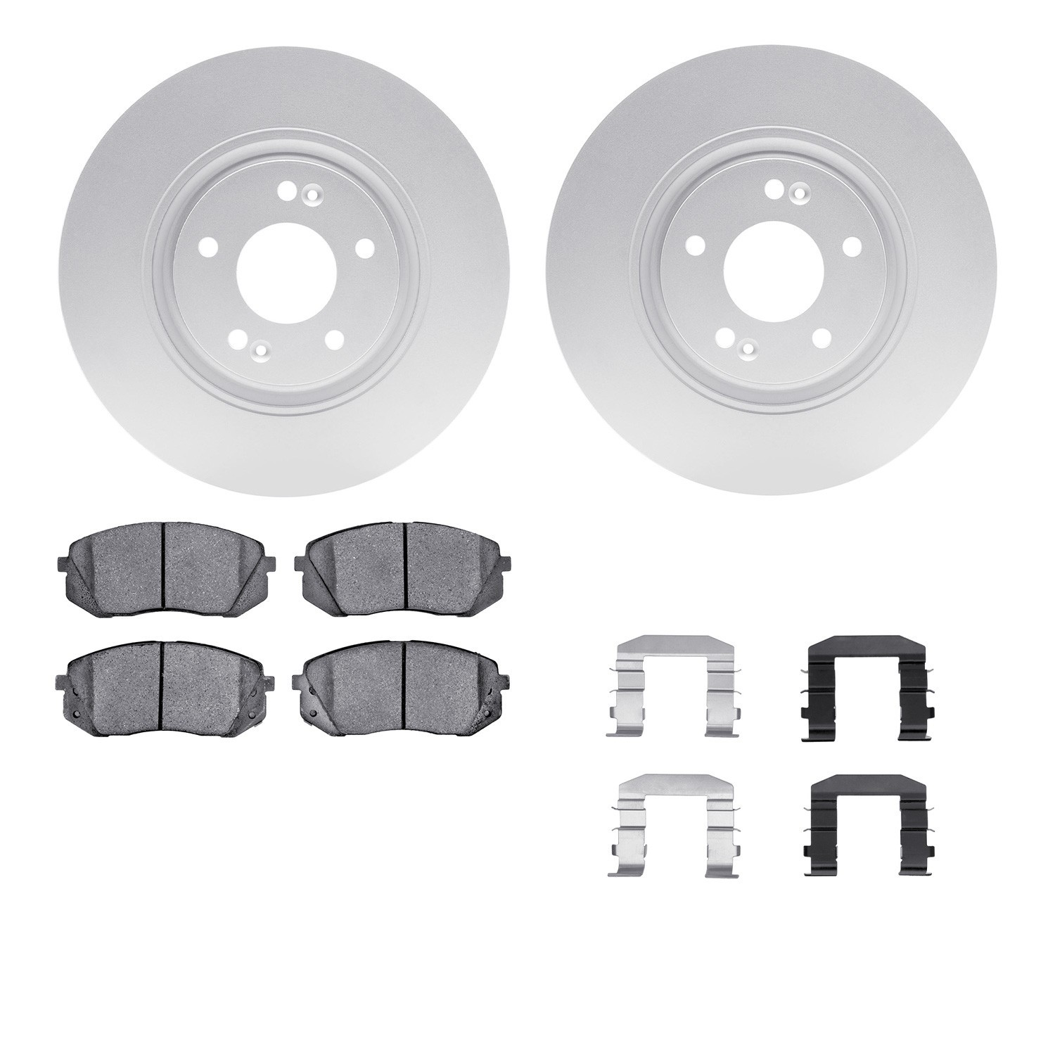 DYN 4512-03092 DFC GEOSPEC Coated Rotors with 5000 Brake Pads - Ceramic and Hardware