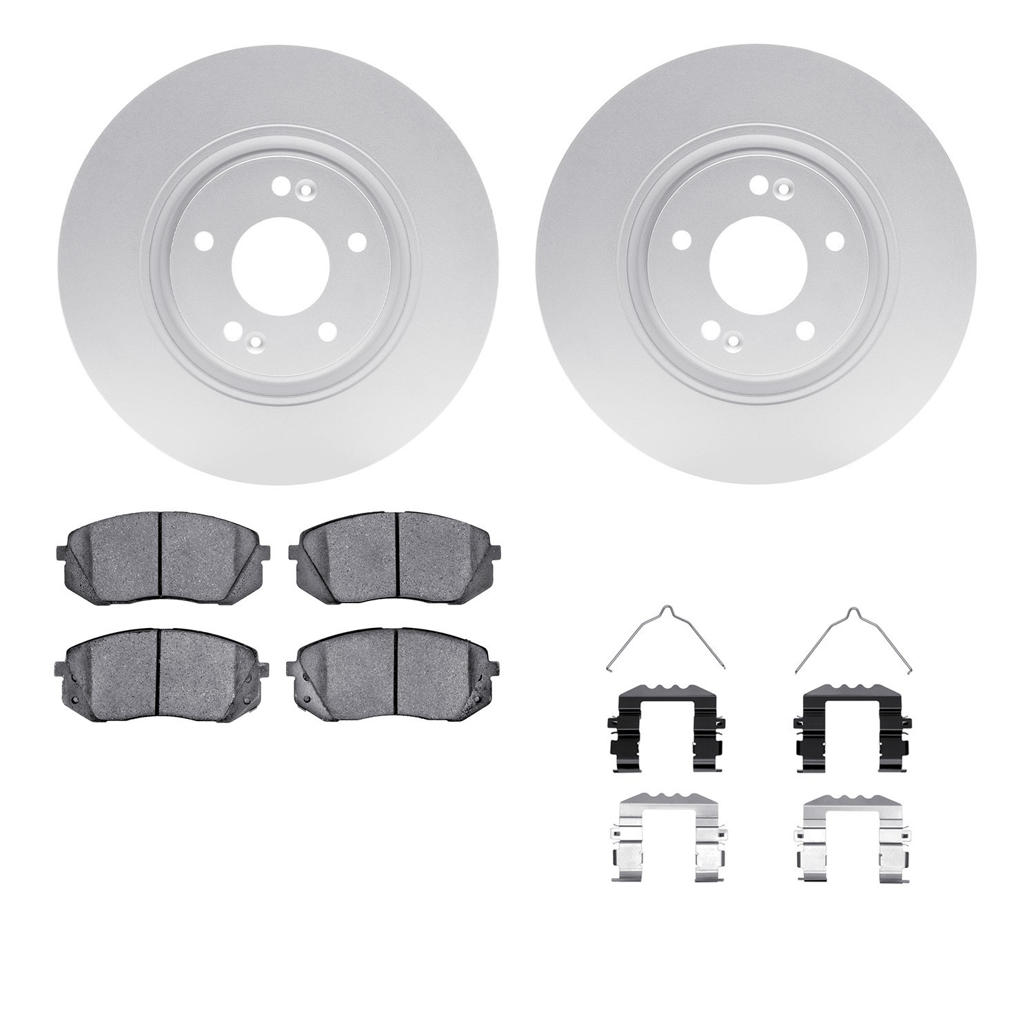 DYN 4512-03093 DFC GEOSPEC Coated Rotors with 5000 Brake Pads - Ceramic and Hardware