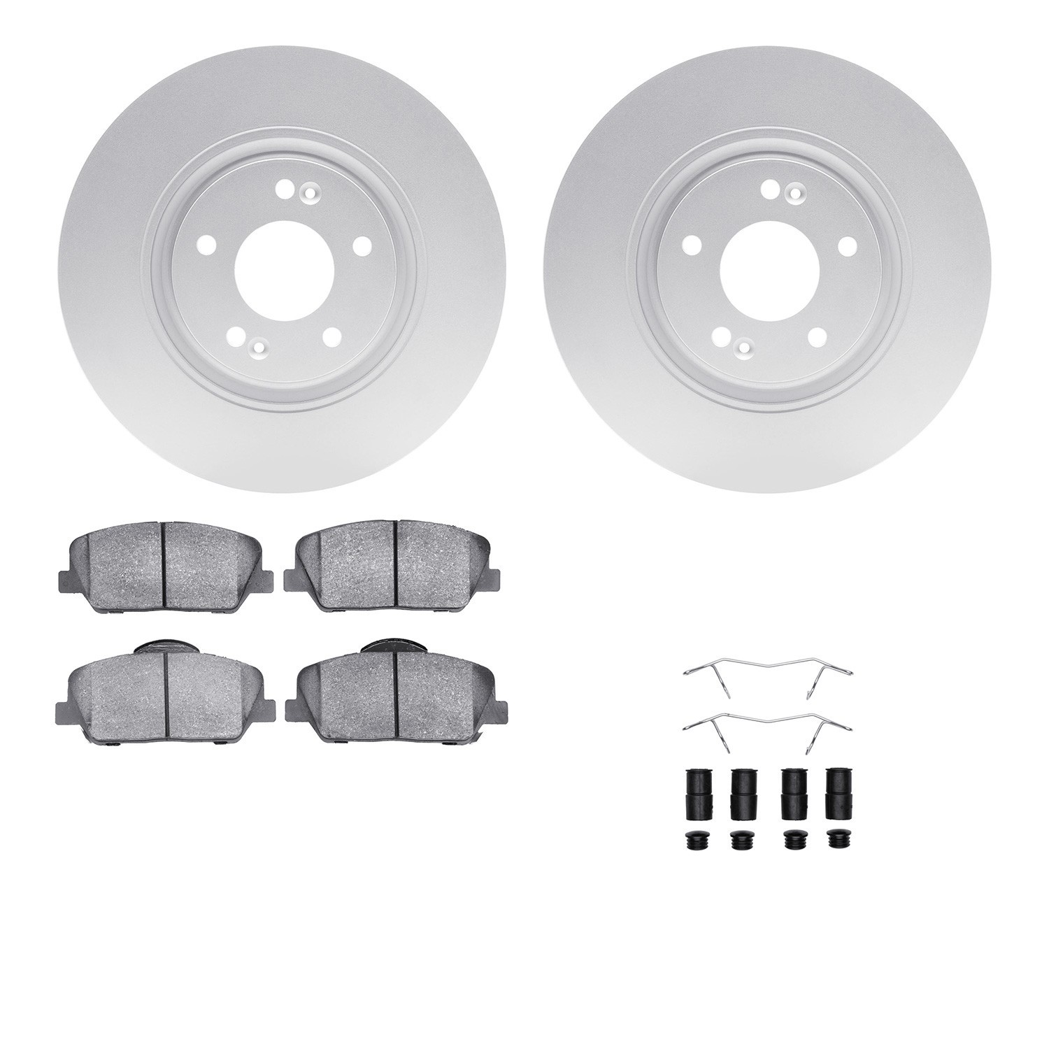 DYN 4512-03094 DFC GEOSPEC Coated Rotors with 5000 Brake Pads - Ceramic and Hardware
