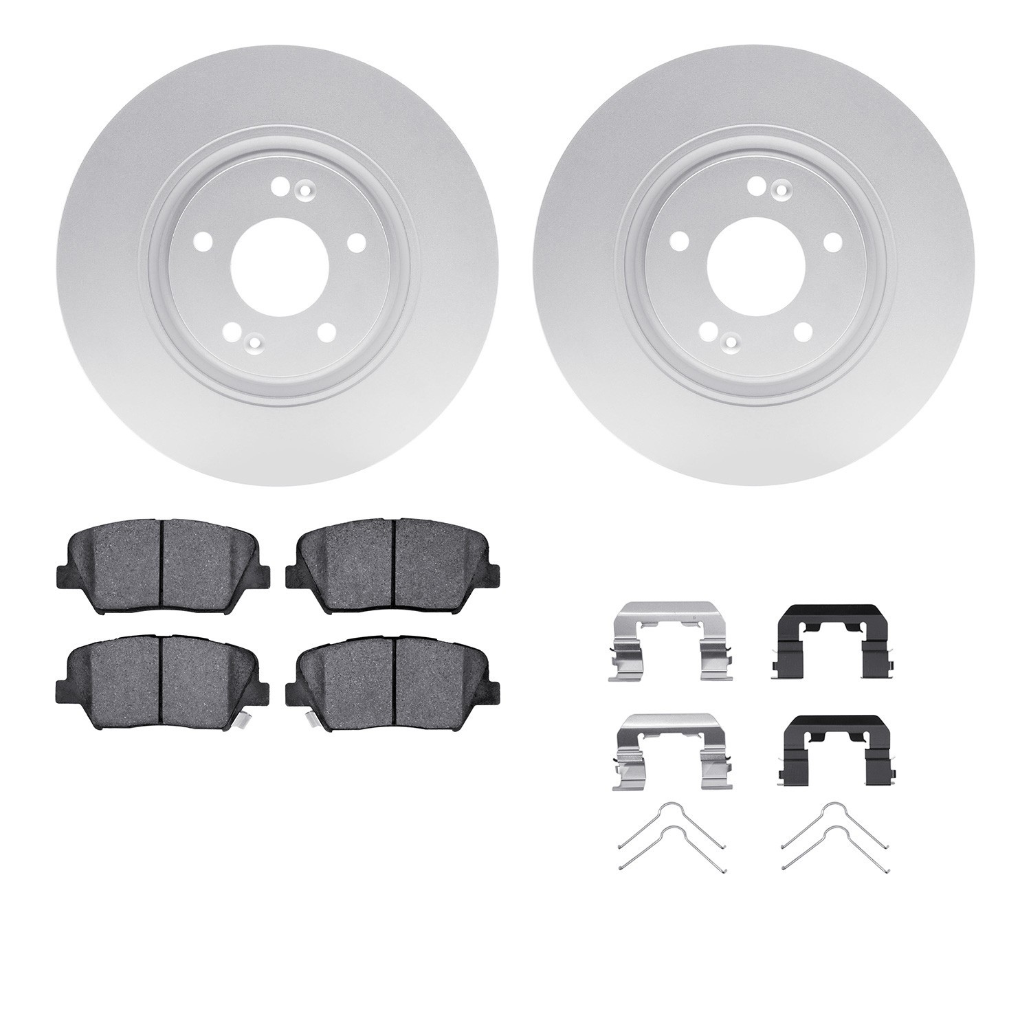 DYN 4512-03095 DFC GEOSPEC Coated Rotors with 5000 Brake Pads - Ceramic and Hardware