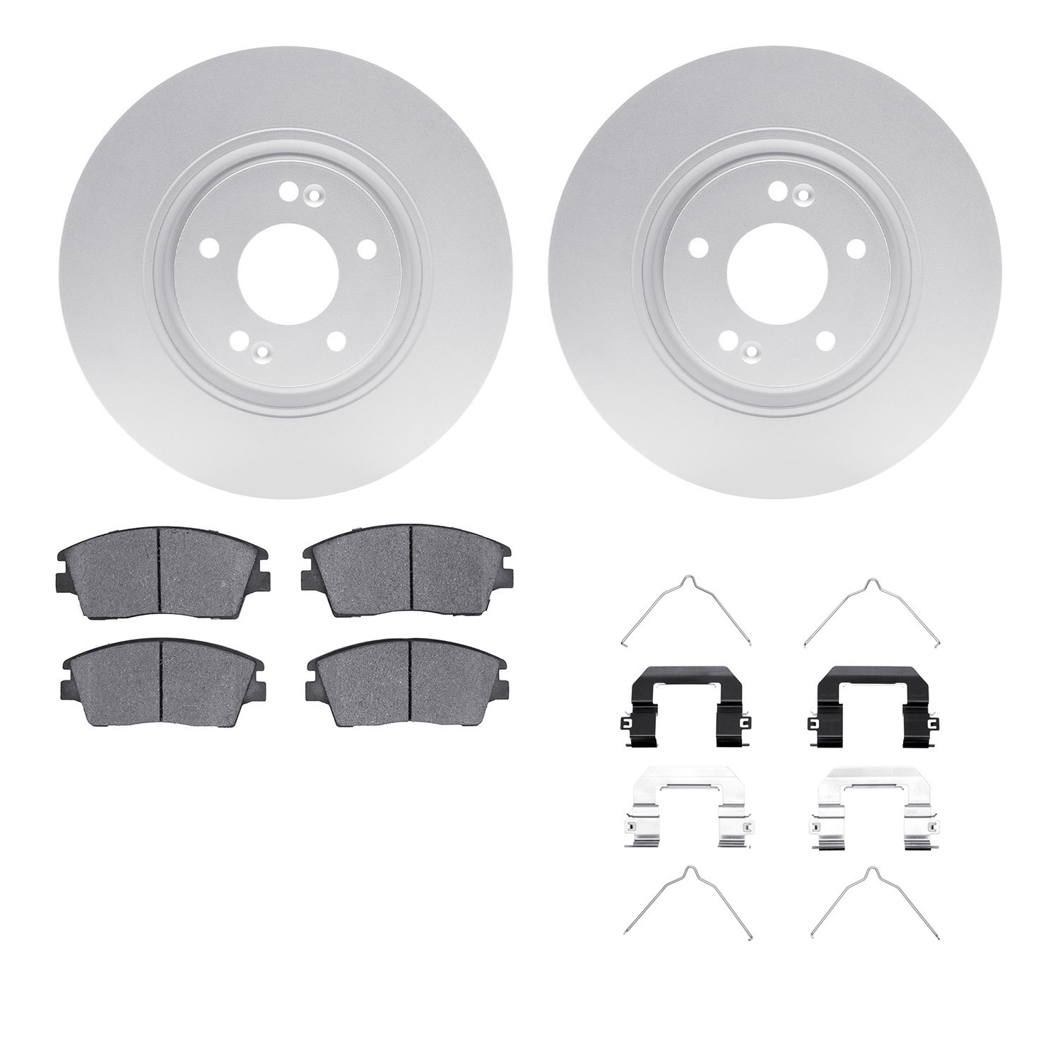 DYN 4512-03096 DFC GEOSPEC Coated Rotors with 5000 Brake Pads - Ceramic and Hardware