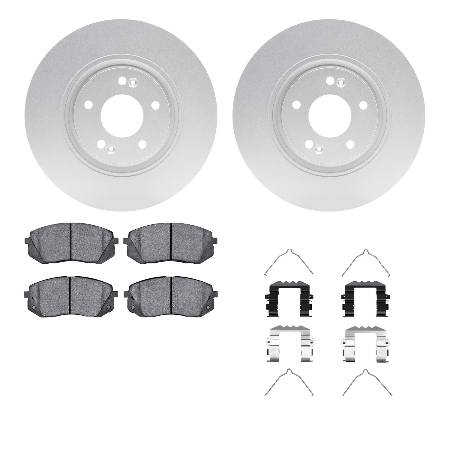 DYN 4512-03097 DFC GEOSPEC Coated Rotors with 5000 Brake Pads - Ceramic and Hardware
