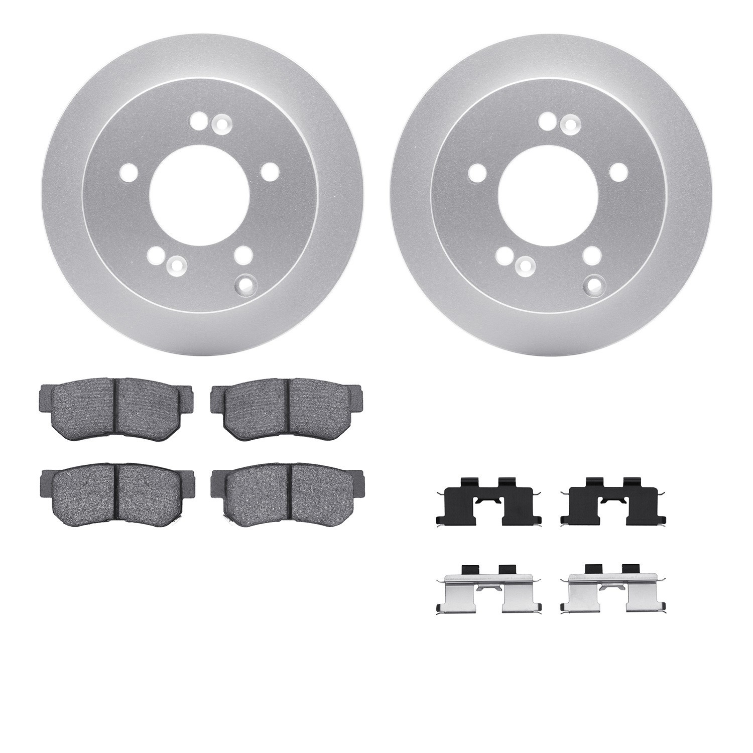 DYN-4512-03100 DFC GEOSPEC Coated Rotors with 5000 Brake Pads - Ceramic and Hardware