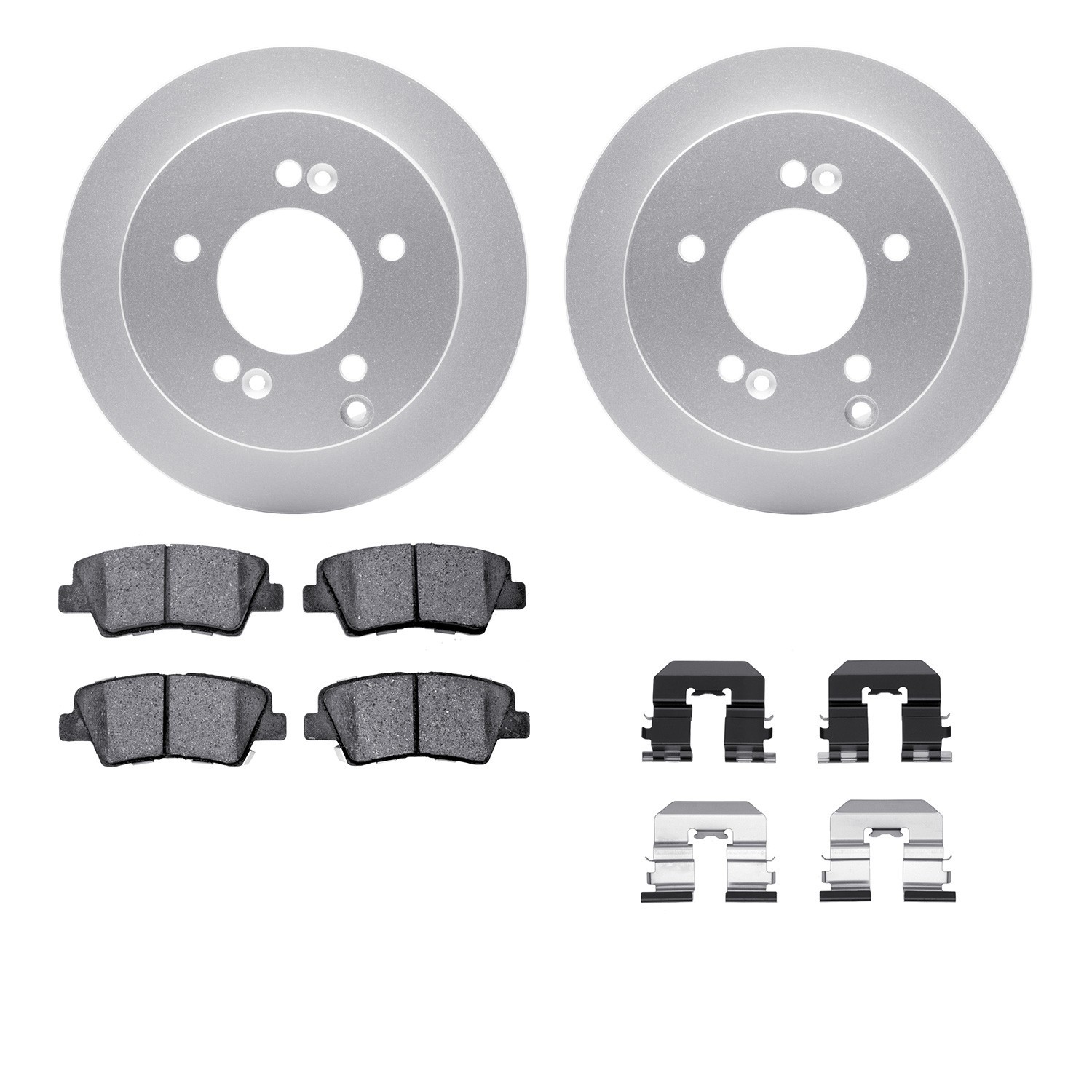DYN-4512-03101 DFC GEOSPEC Coated Rotors with 5000 Brake Pads - Ceramic and Hardware