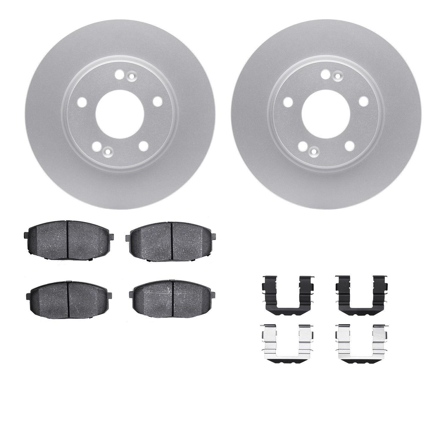 DYN-4512-03105 DFC GEOSPEC Coated Rotors with 5000 Brake Pads - Ceramic and Hardware