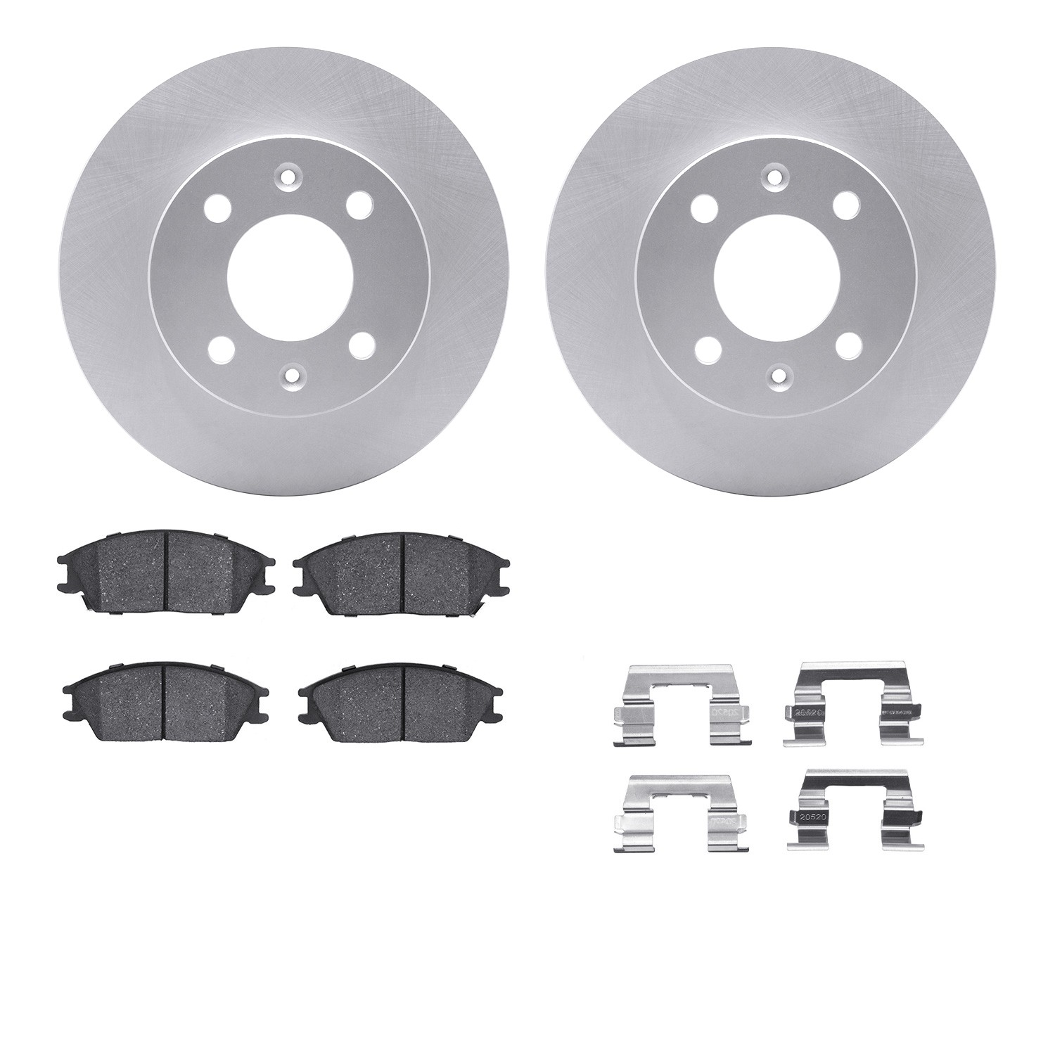 DYN 4512-03109 DFC GEOSPEC Coated Rotors with 5000 Brake Pads - Ceramic and Hardware