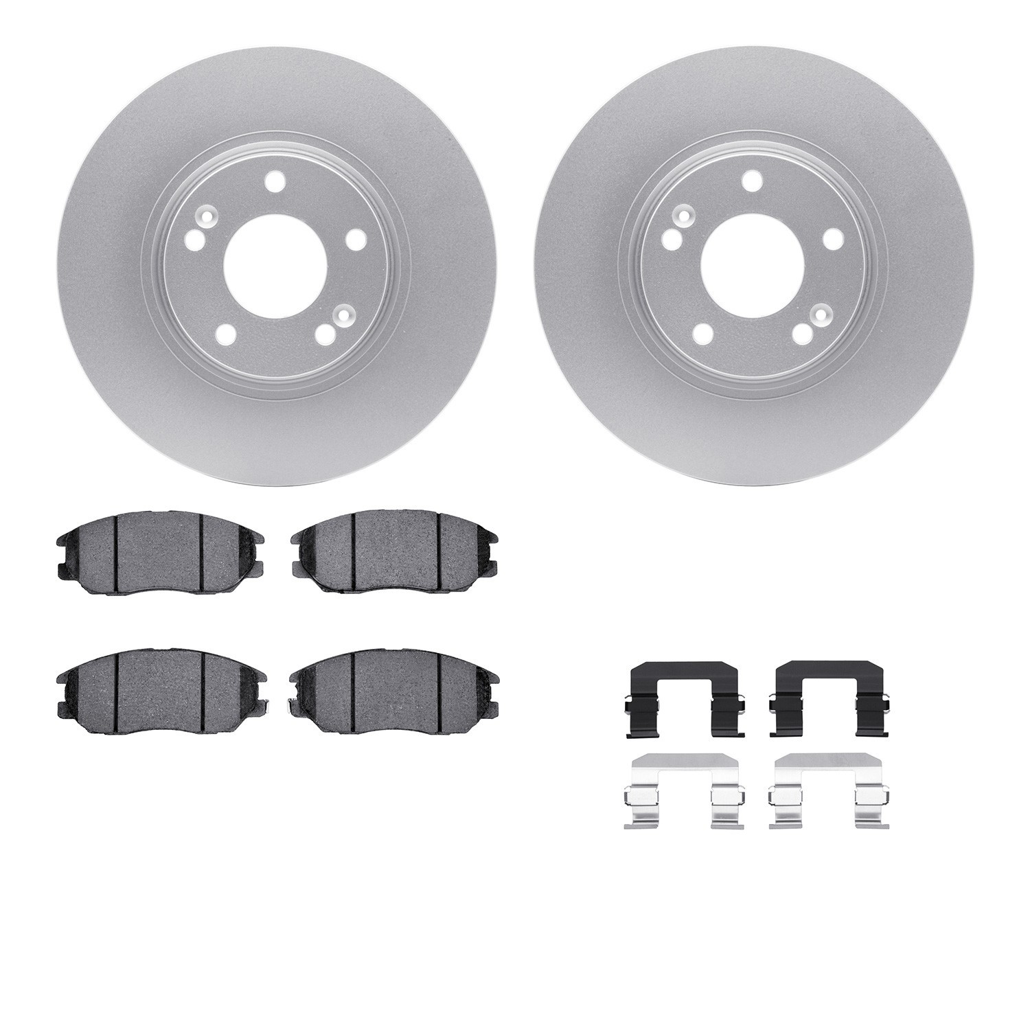 DYN 4512-03110 DFC GEOSPEC Coated Rotors with 5000 Brake Pads - Ceramic and Hardware