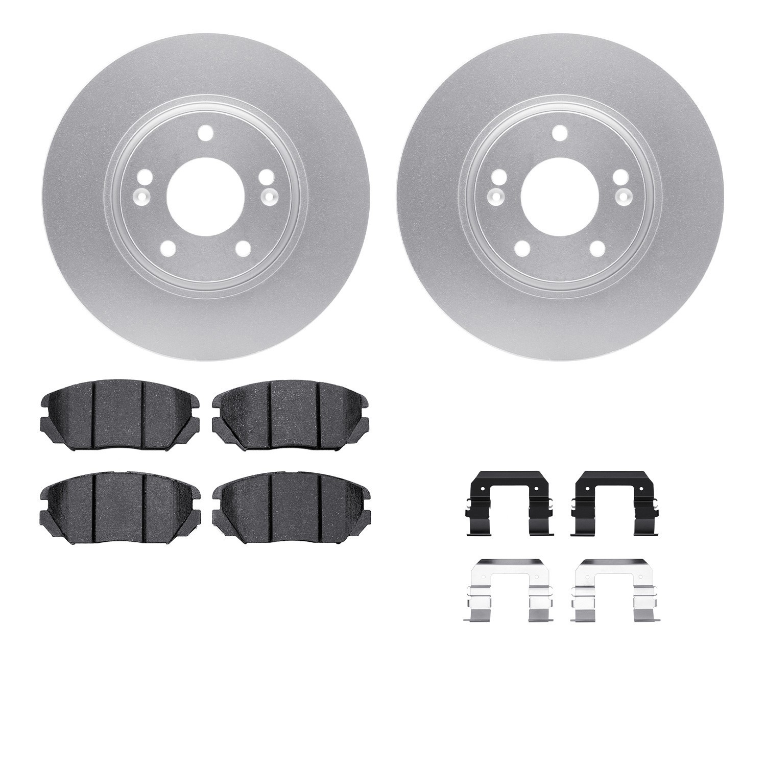 DYN 4512-03114 DFC GEOSPEC Coated Rotors with 5000 Brake Pads - Ceramic and Hardware