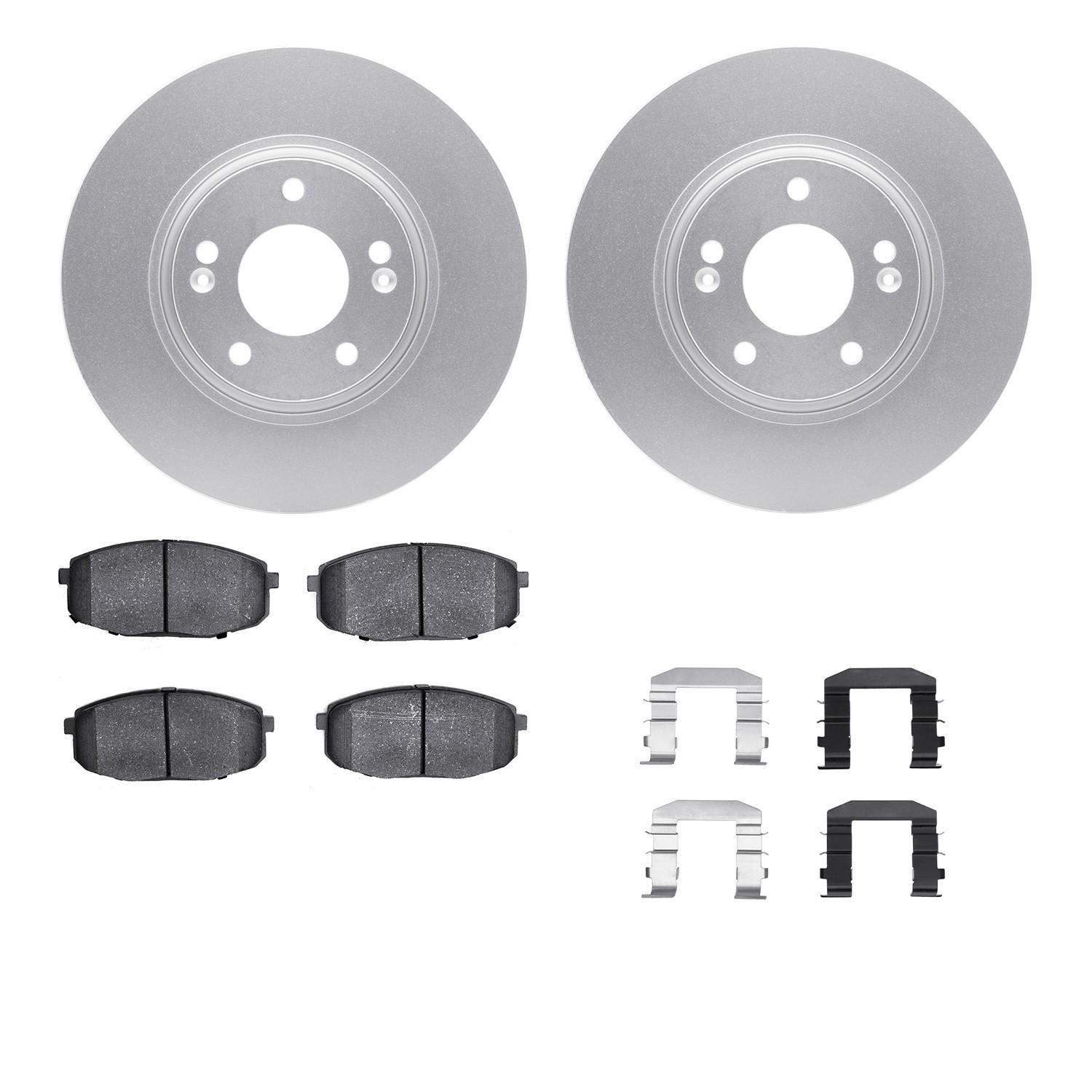 DYN-4512-03116 DFC GEOSPEC Coated Rotors with 5000 Brake Pads - Ceramic and Hardware