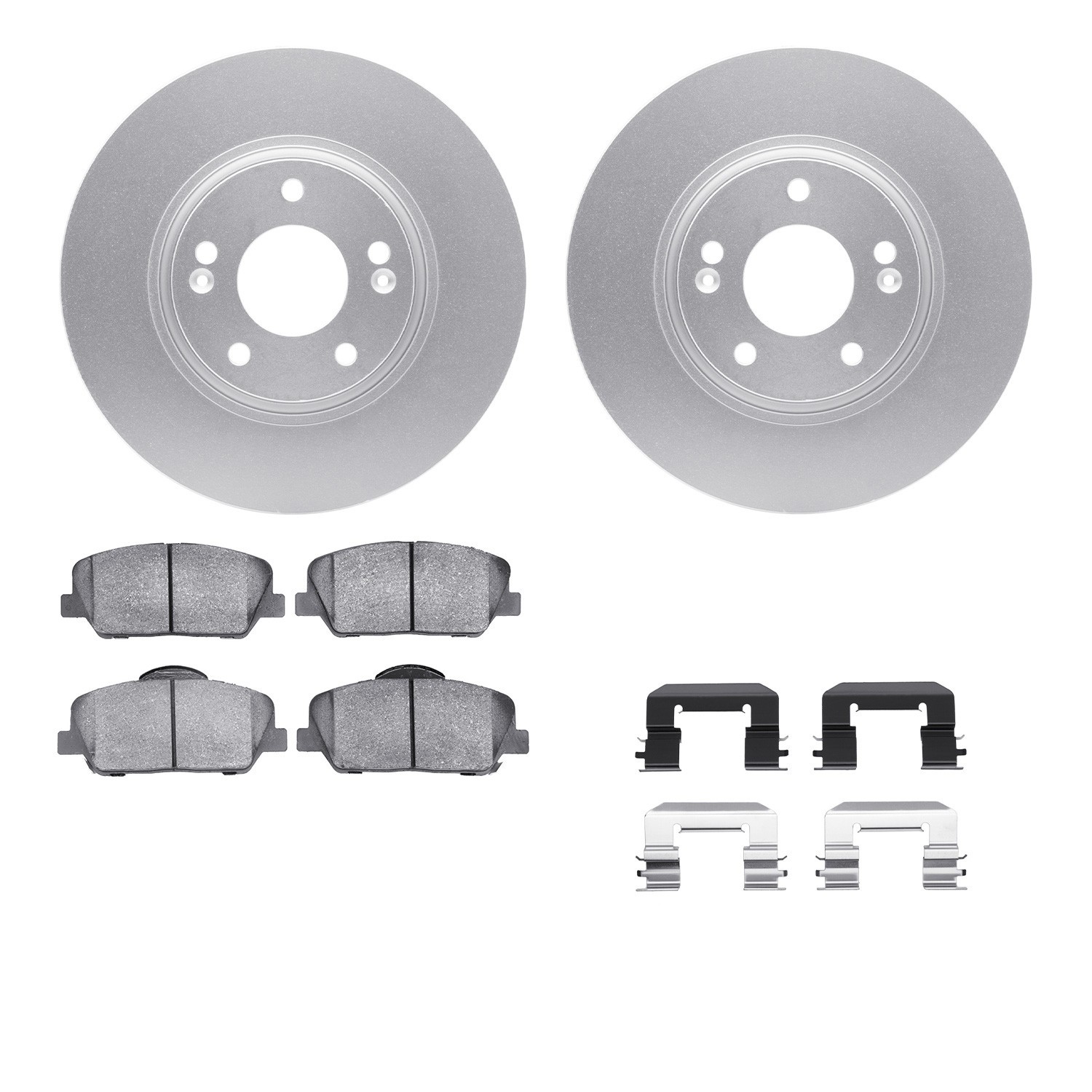 DYN 4512-03117 DFC GEOSPEC Coated Rotors with 5000 Brake Pads - Ceramic and Hardware