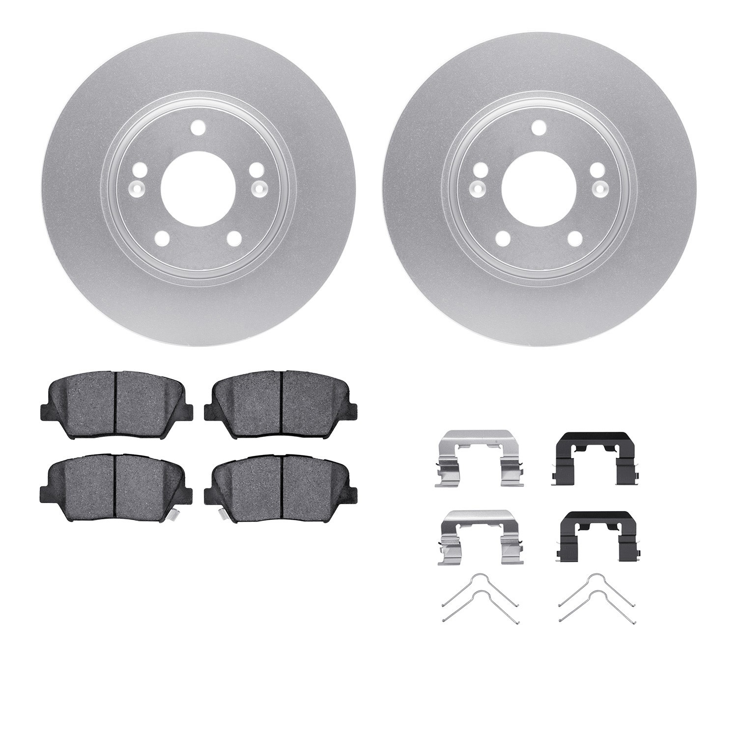 DYN-4512-03121 DFC GEOSPEC Coated Rotors with 5000 Brake Pads - Ceramic and Hardware